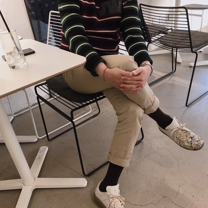 Maison Margiela Replica Paint Drop Sneakers 착용 스타일