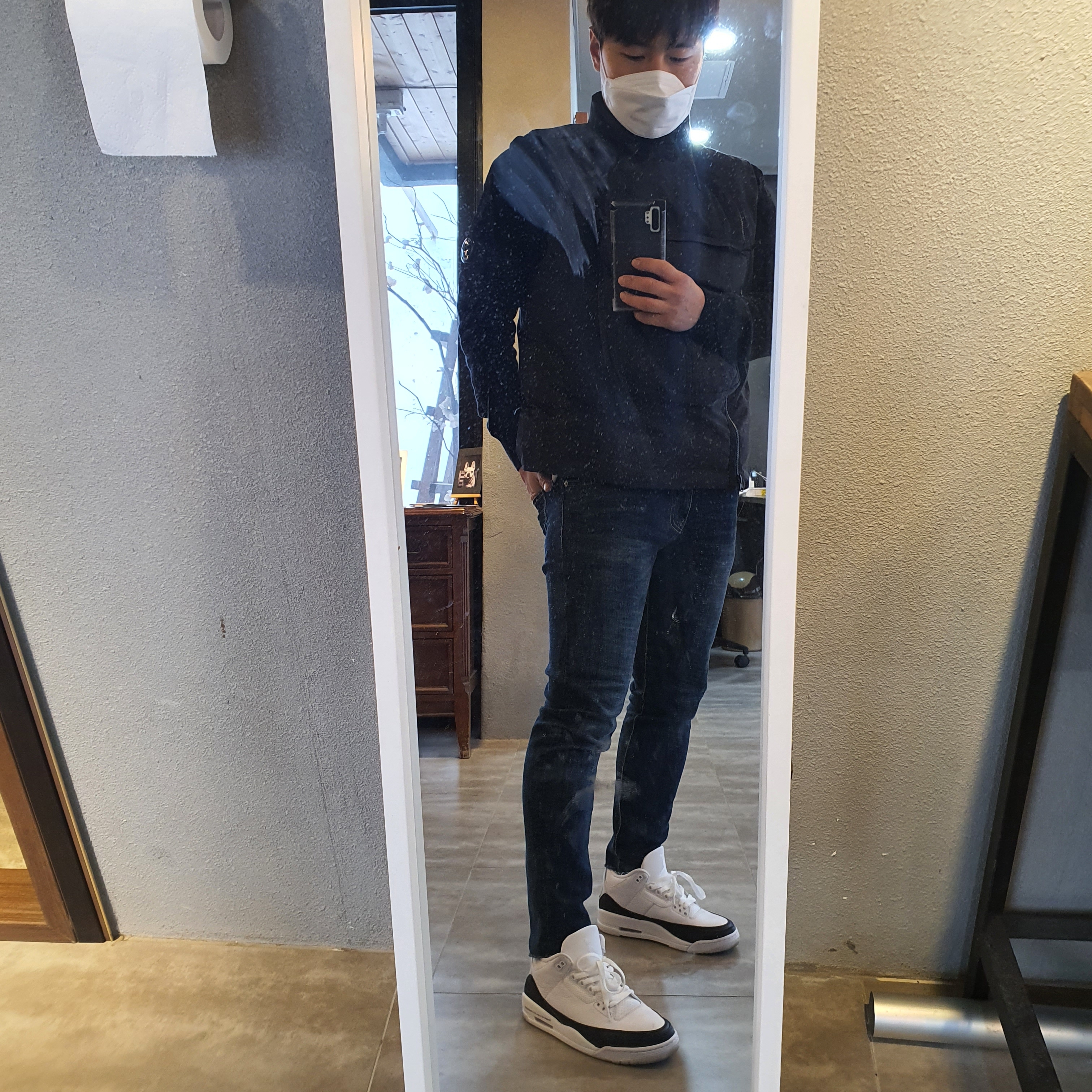Jordan 3 x Fragment Retro SP White Black 착용 스타일