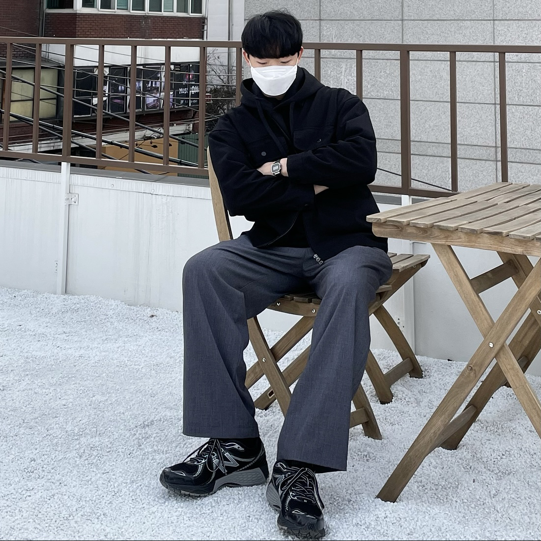 New Balance 860v2 Black Grey 착용 스타일