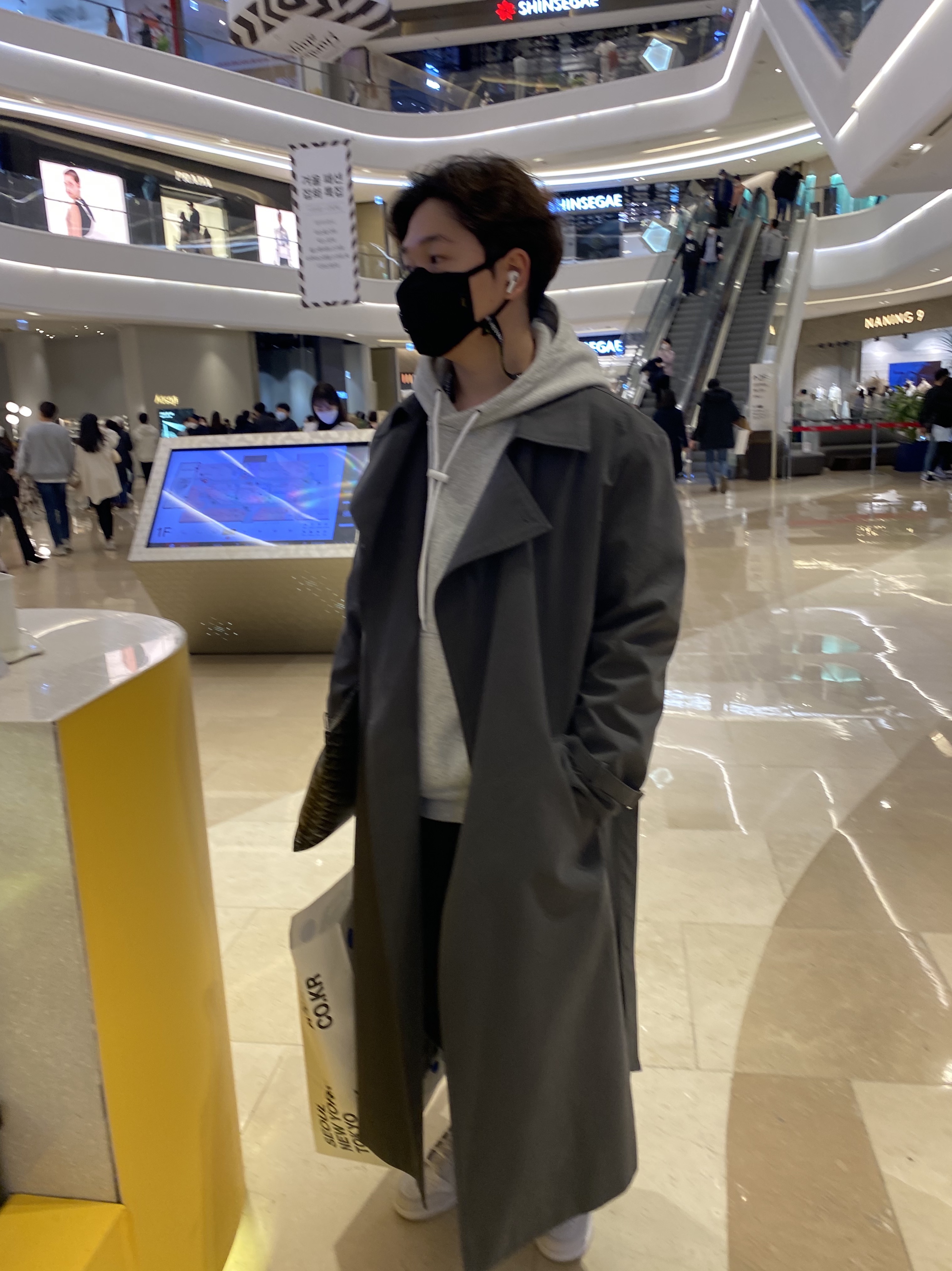Nike M NRG Hoodie Grey Heather, Essentials Sweatpants Dark Slate/Black 2020 착용 스타일