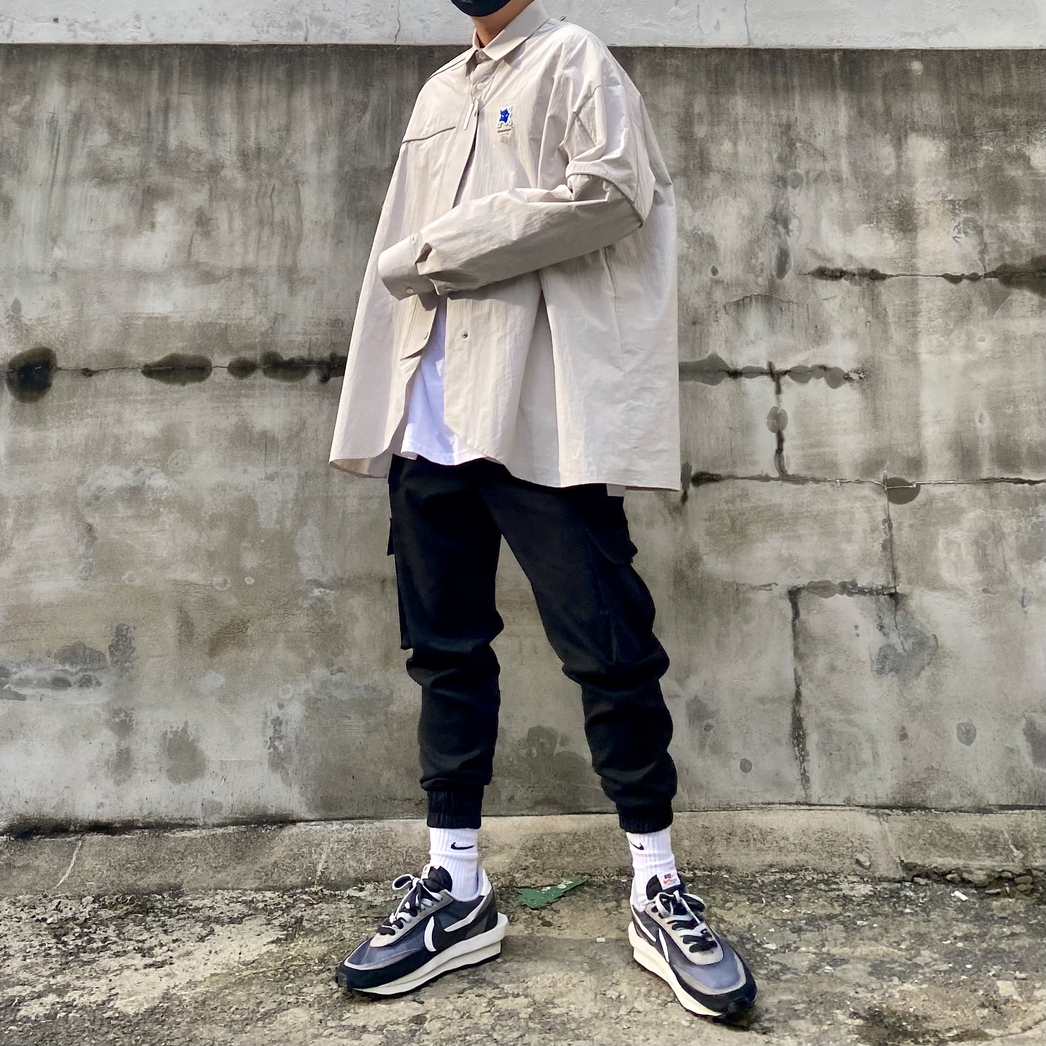 Nike x Sacai LDWaffle Black 착용 스타일