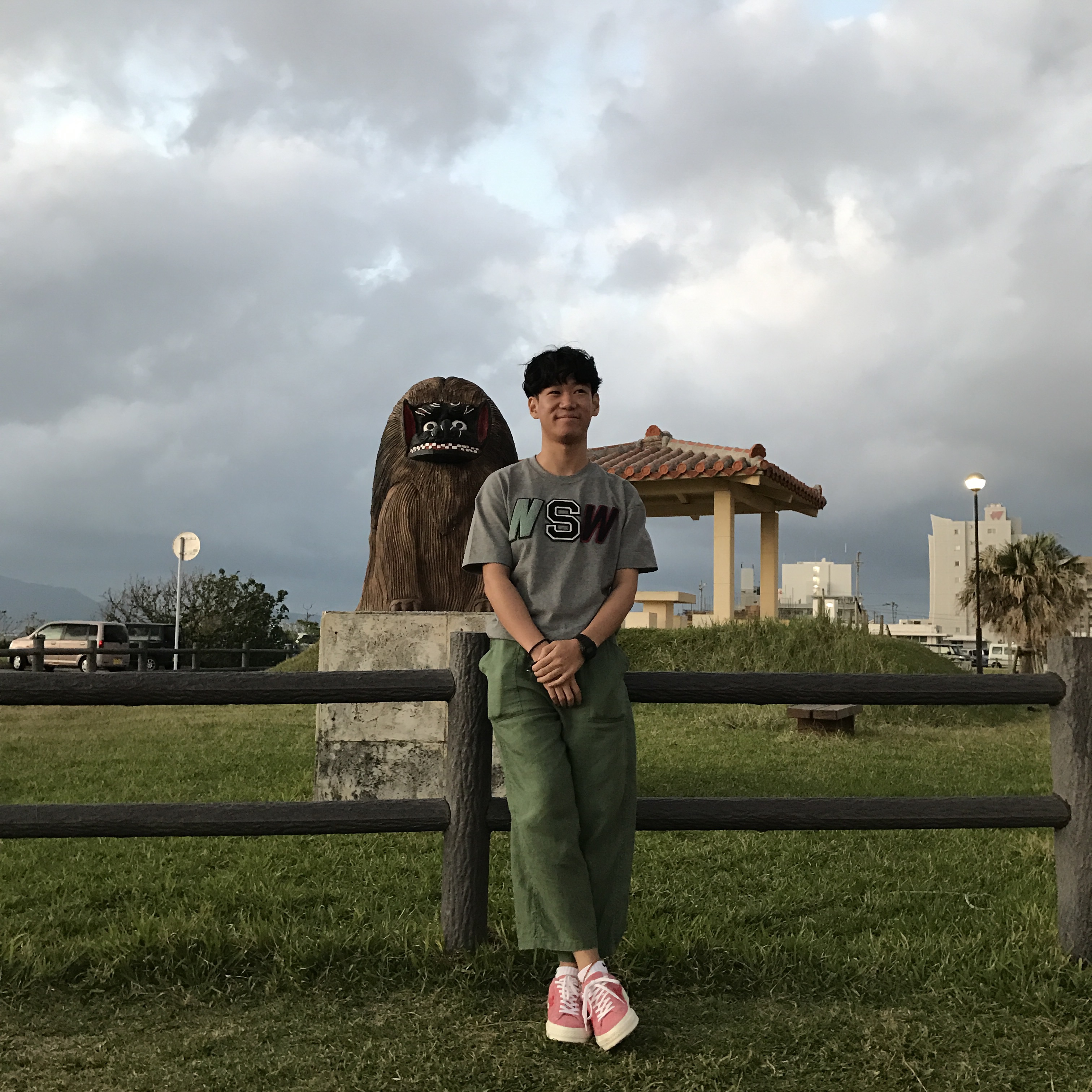 Converse x Golf le Fleur One Star Ox Geranium Pink 착용 스타일