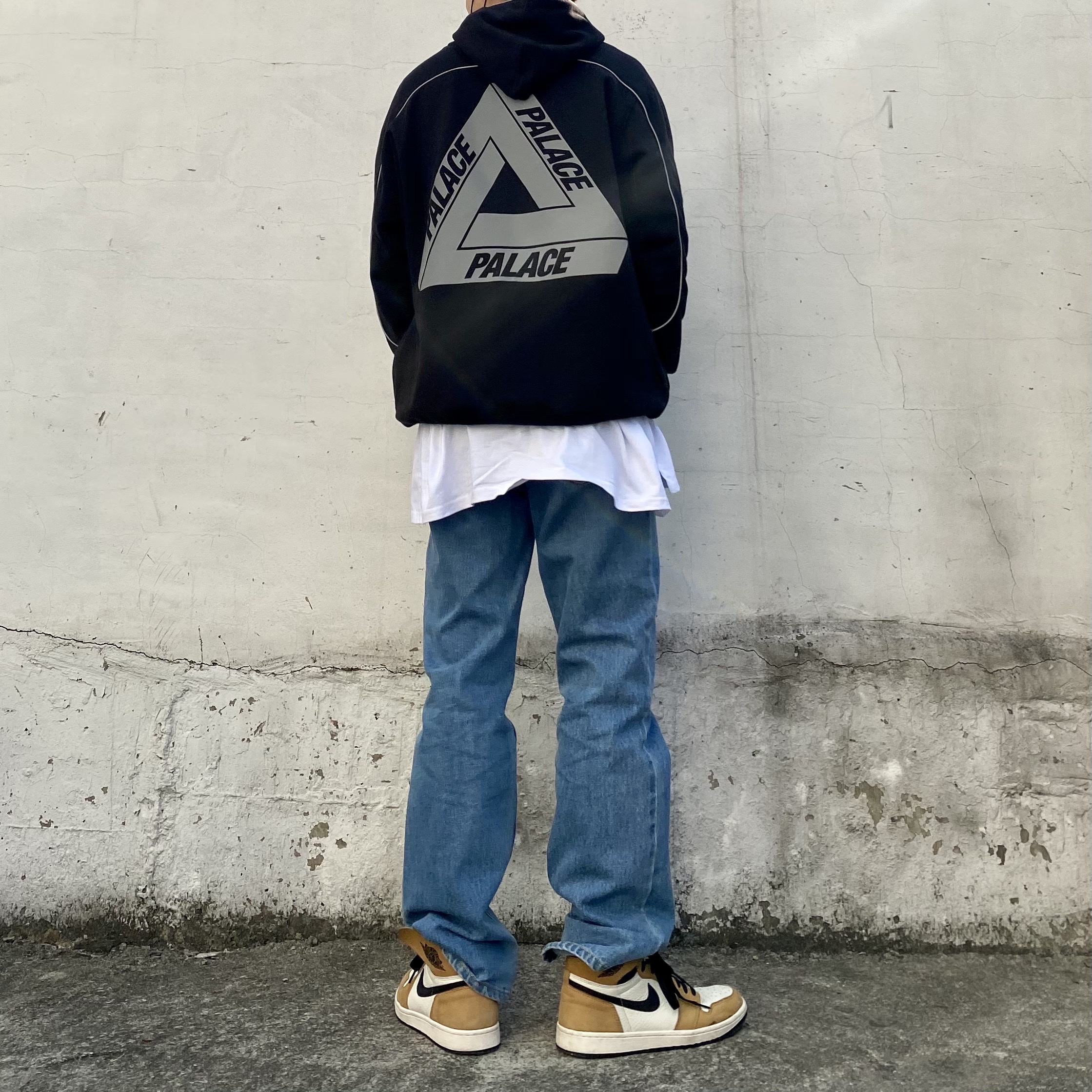 Jordan 1 Retro High Rookie of the Year, Palace Reflecto Hood Black - 19SS 착용 스타일
