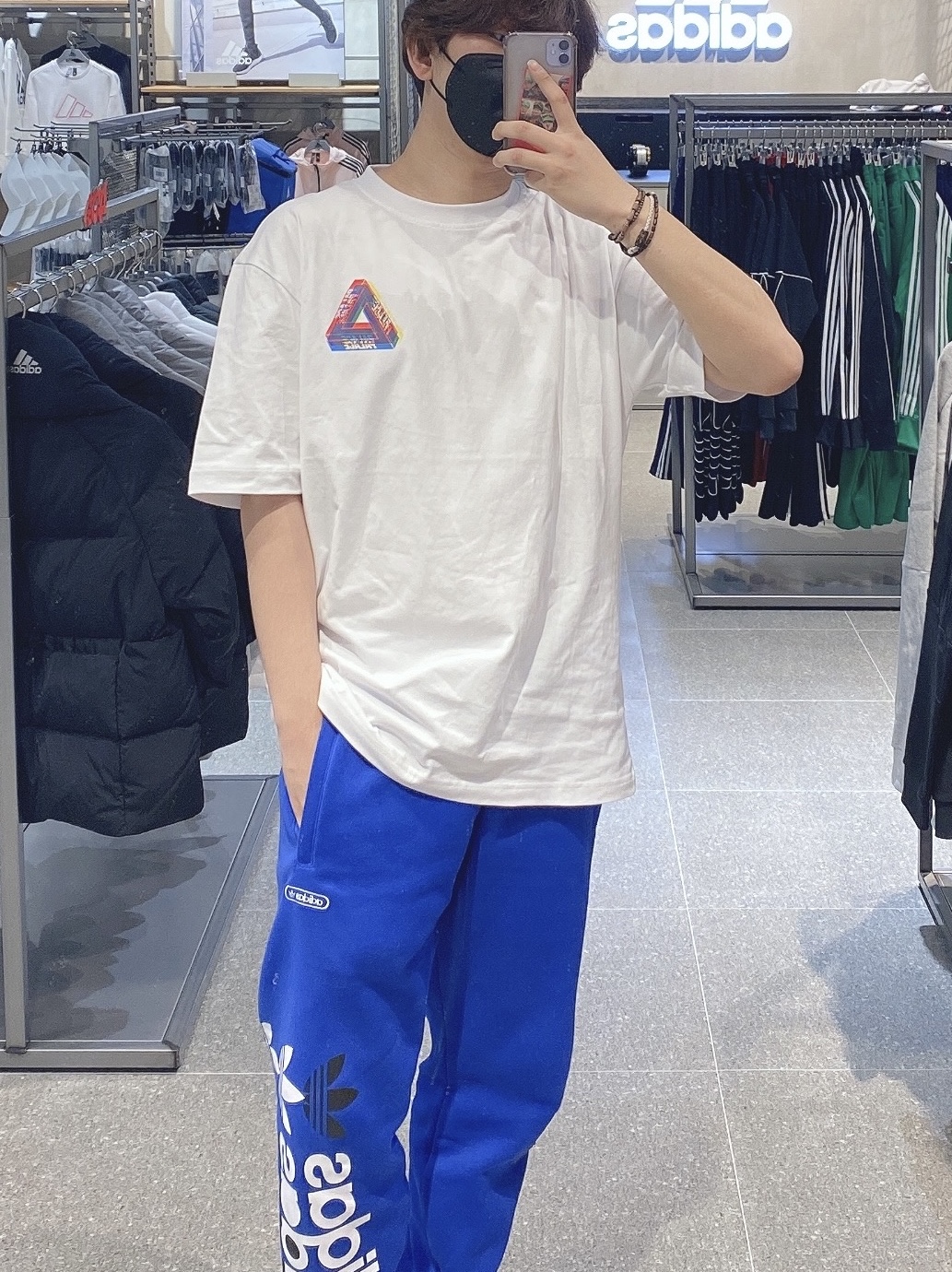 Palace Tri-Ferg Colour Blur T-Shirt White - 20FW 착용 스타일