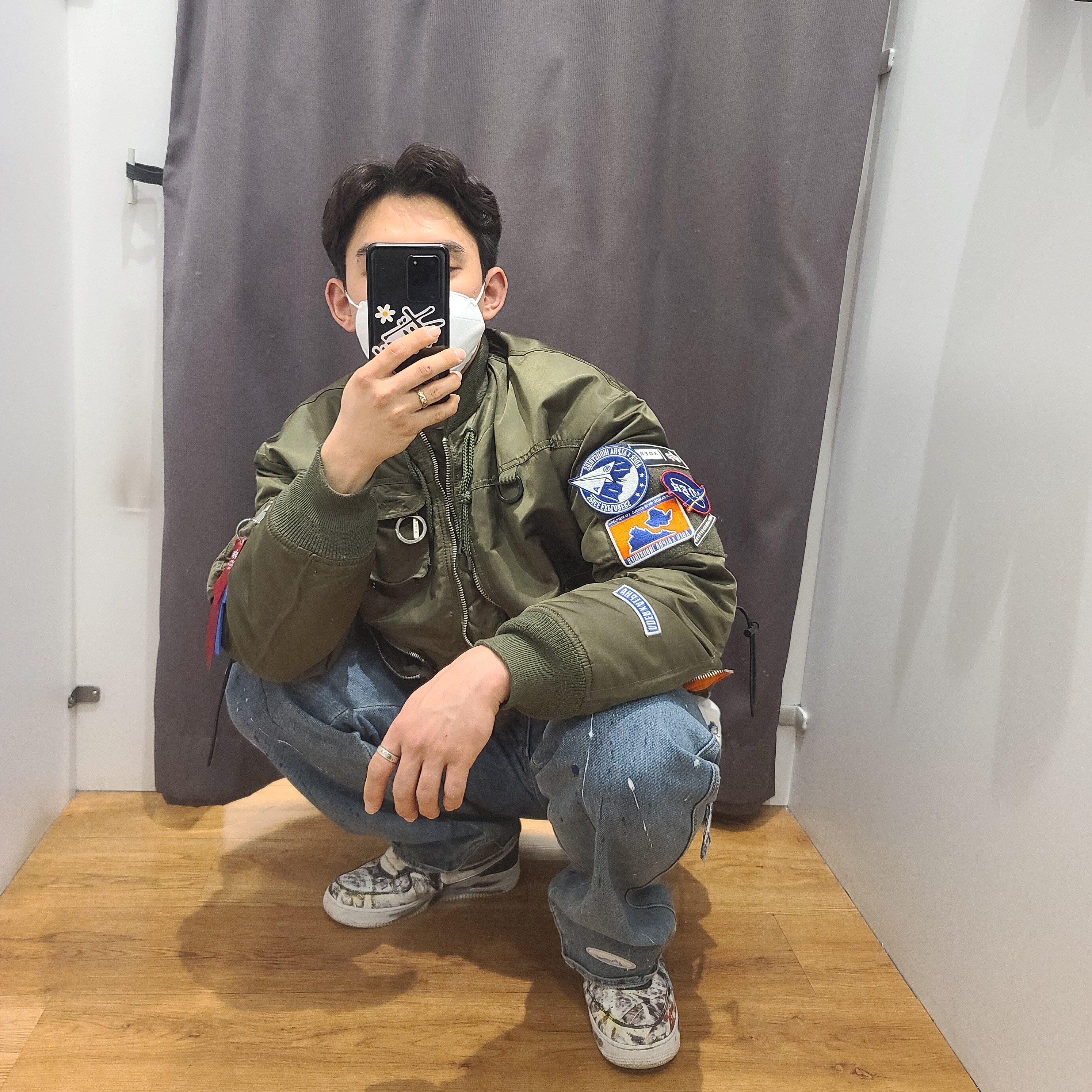 Nike x Peaceminusone Air Force 1 Low Para-Noise 착용 스타일