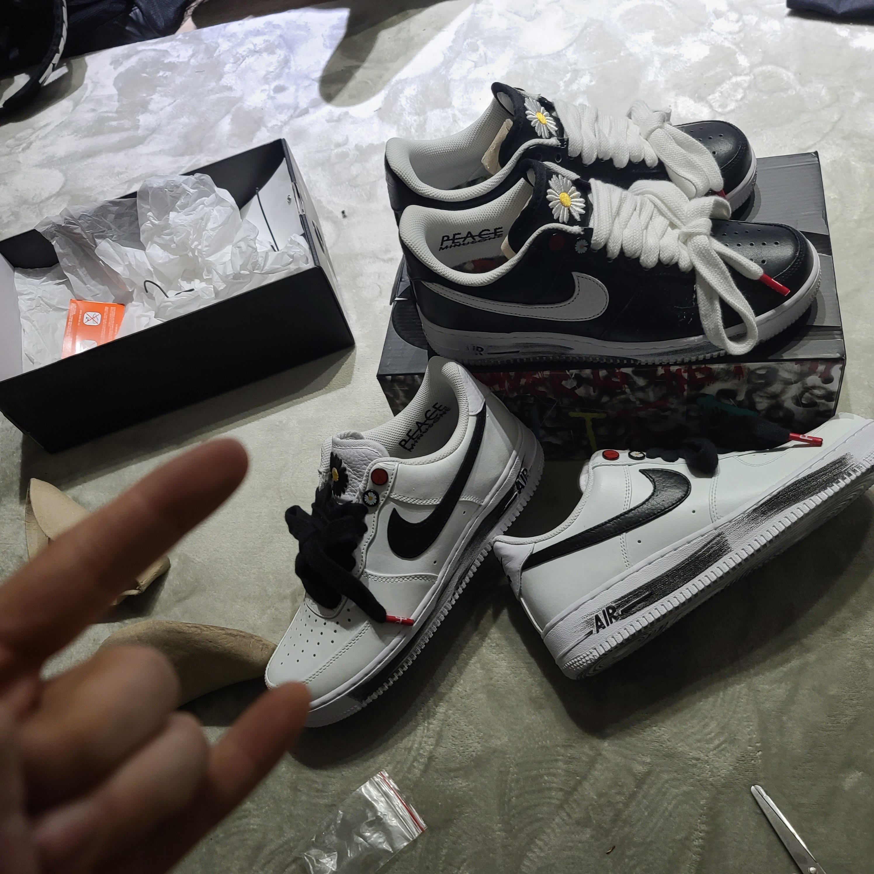 Nike x Peaceminusone Air Force 1 Low Para-Noise, Nike x Peaceminusone Air Force 1 Low Para-Noise 2.0 착용 스타일