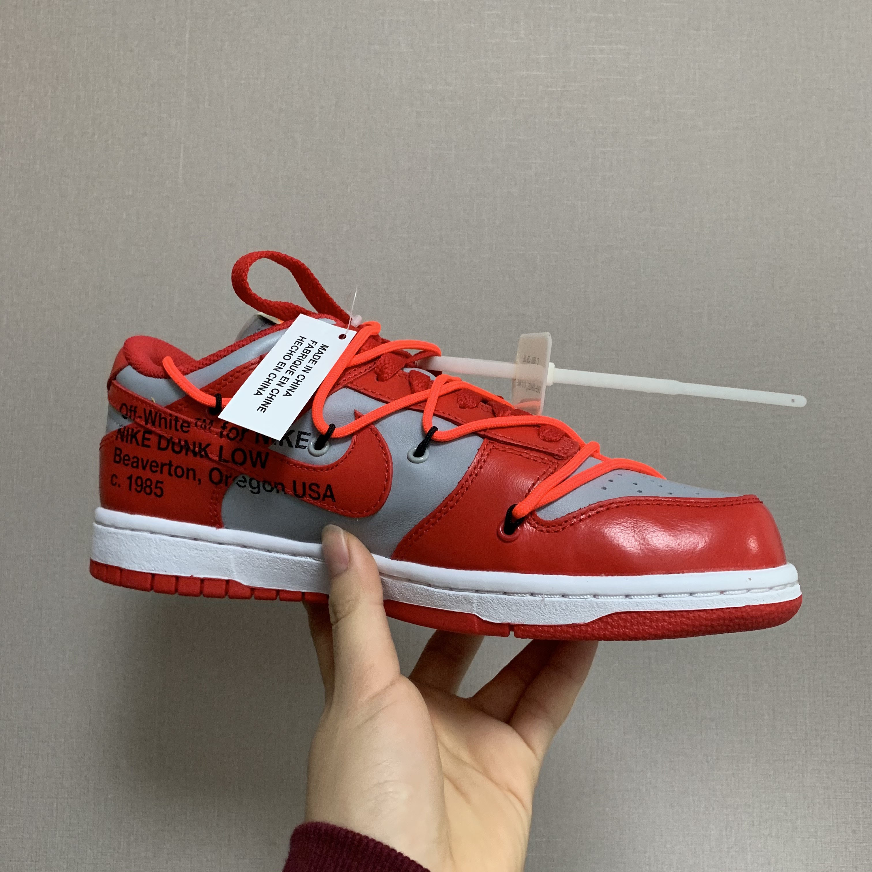 Nike x Off-White Dunk Low University Red 착용 스타일