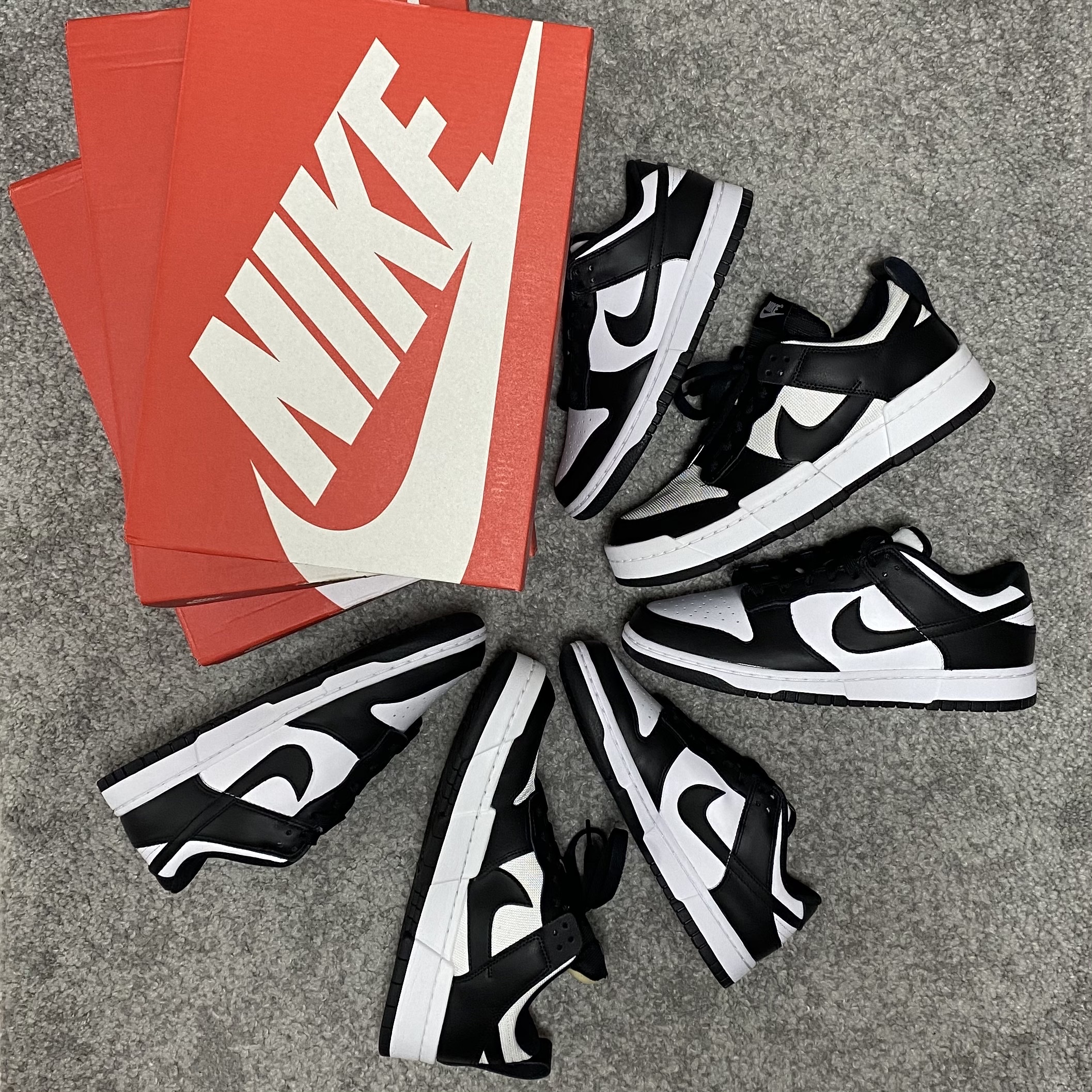 Nike Dunk Low Retro Black, (W) Nike Dunk Low Disrupt Black White 착용 스타일