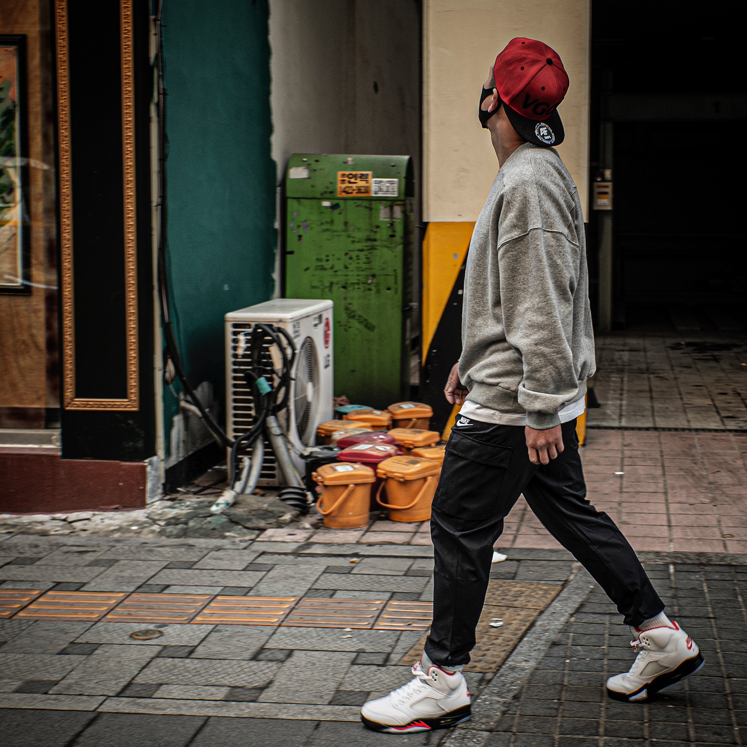 Jordan 5 Retro Fire Red Silver Tongue 2020 착용 스타일