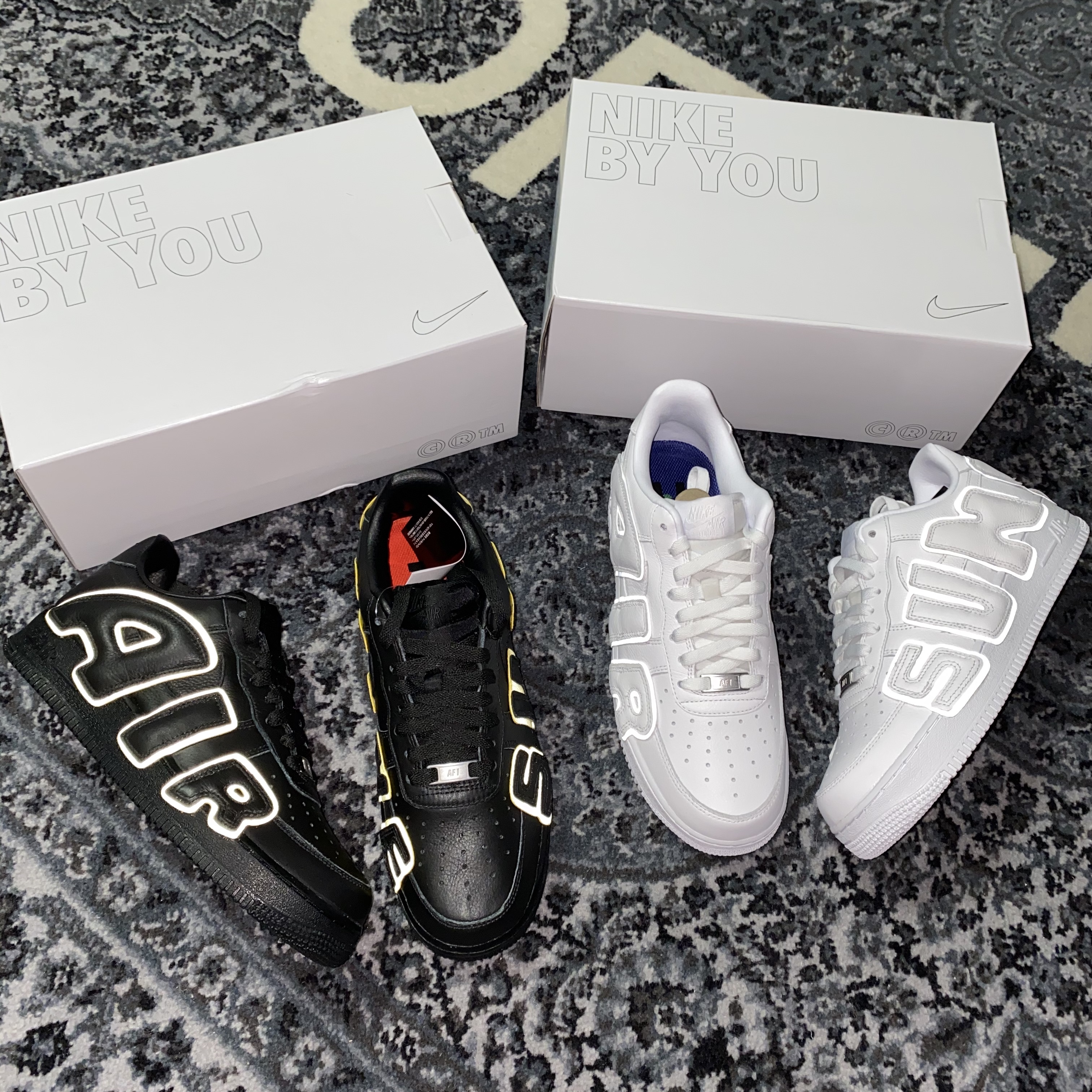 Nike x Cactus Plant Flea Market Air Force 1 Low Premium Black, Nike x Cactus Plant Flea Market Air Force 1 Low Premium White 착용 스타일
