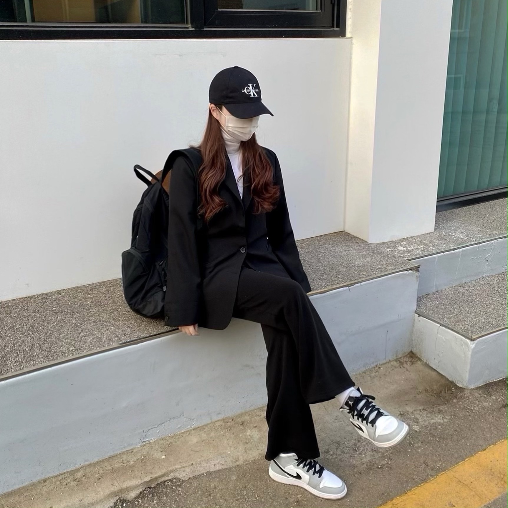 Jordan 1 Mid Light Smoke Grey, (GS) Jordan 1 Mid Light Smoke Grey 착용 스타일