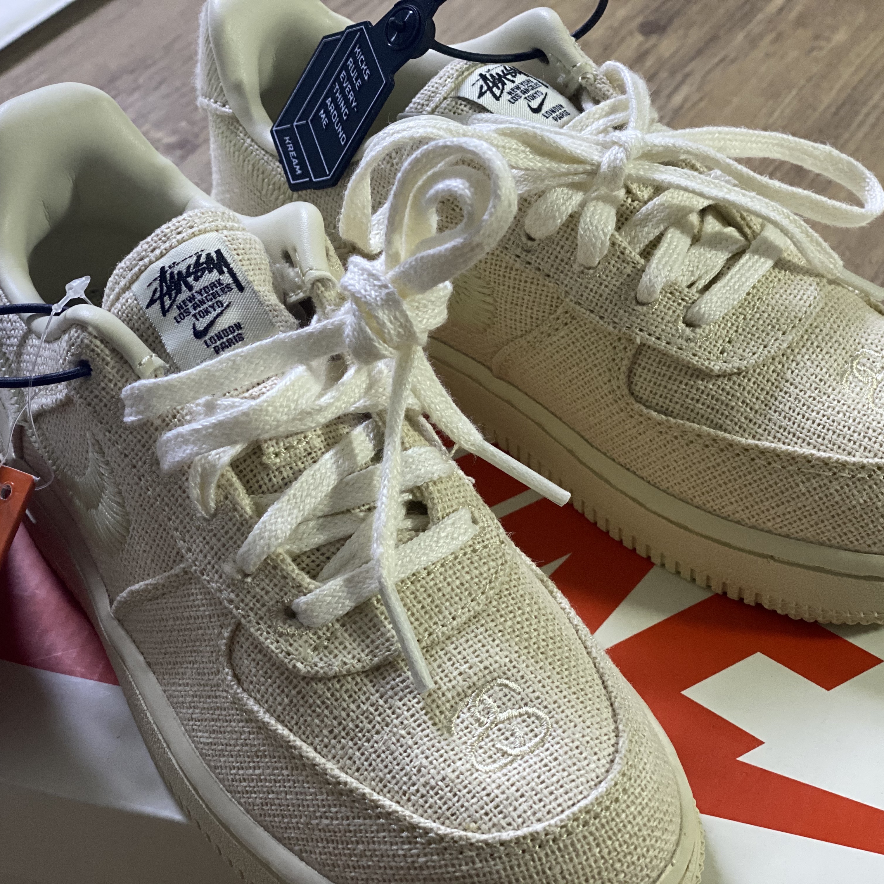 (PS) Nike x Stussy Force 1 Low Fossil 착용 스타일 - 1