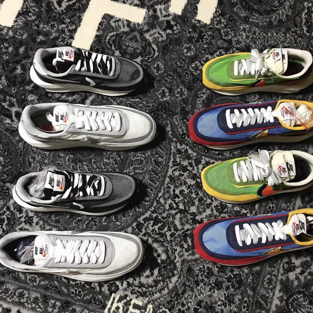 Nike x Sacai LDWaffle Green Multi, Nike x Sacai LDWaffle Black 착용 스타일