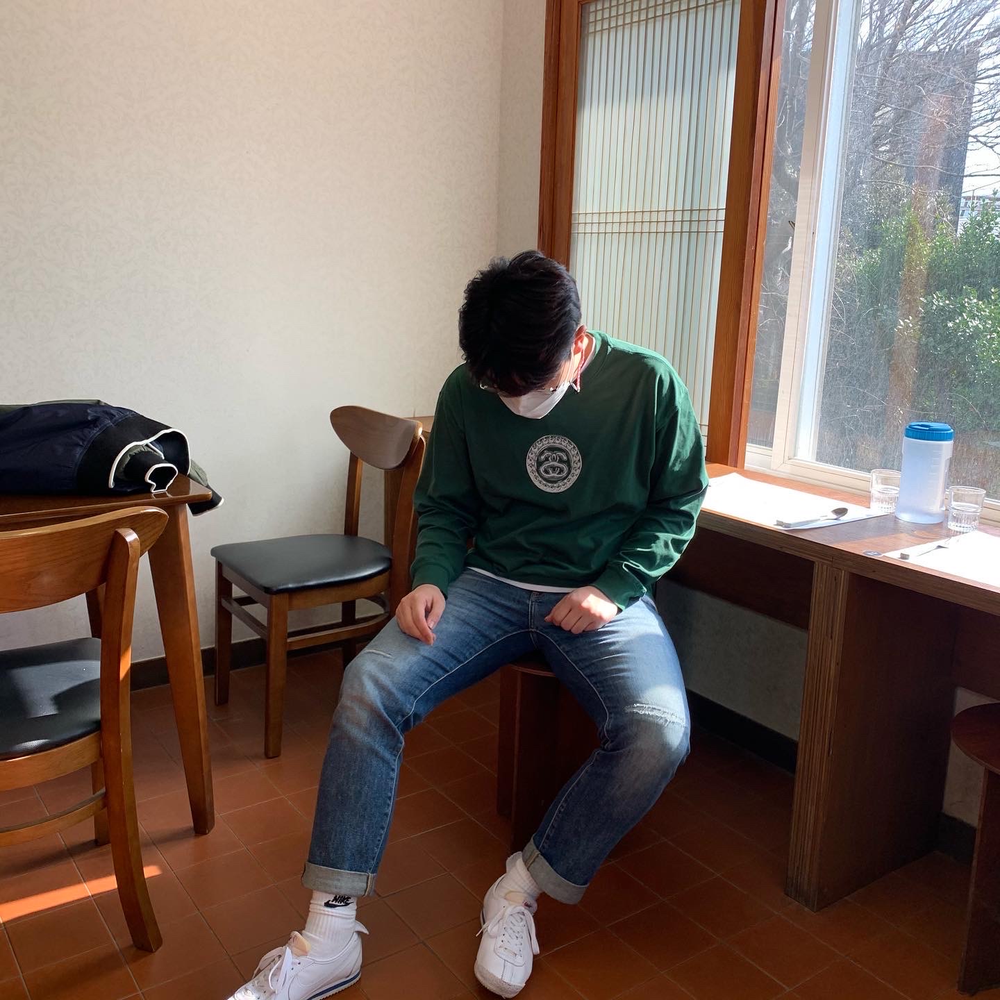 Nike x Stussy Big Swoosh LS T-Shirt Green - Asia, Nike Cortez 72 Shoe Dog OG Slim Swoosh 착용 스타일