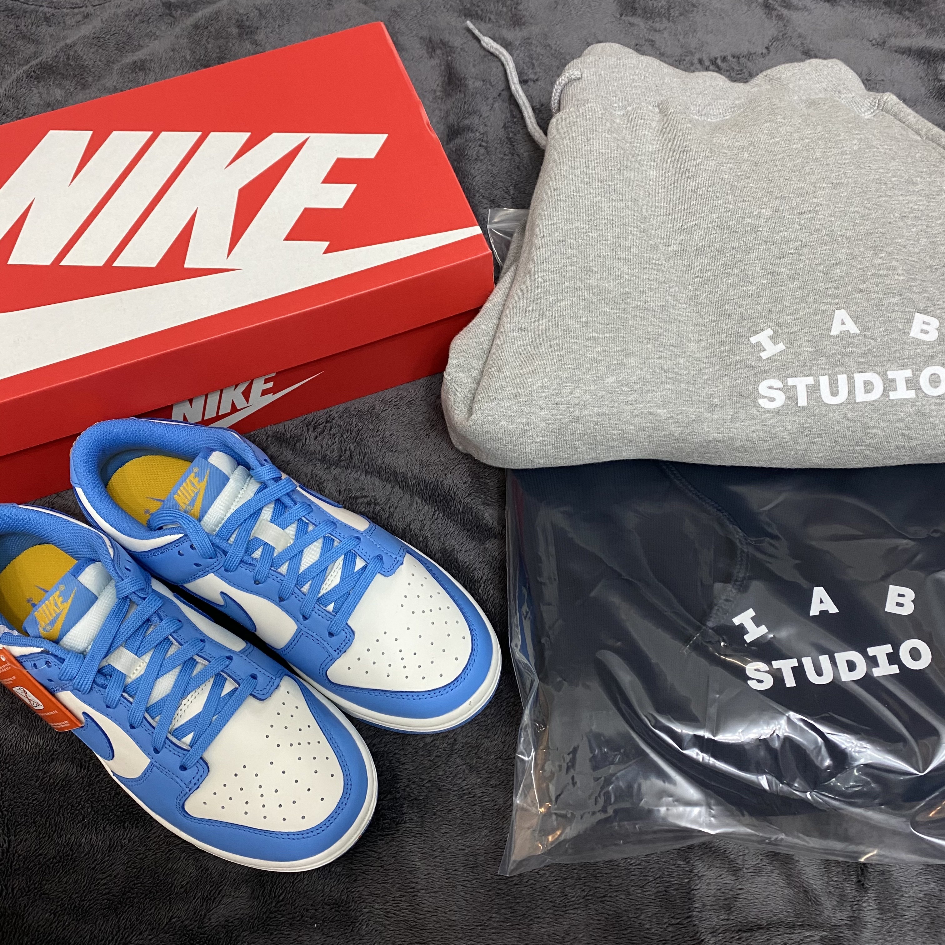 (W) Nike Dunk Low Coast, IAB Studio Sweatpants Navy - 21SS 착용 스타일