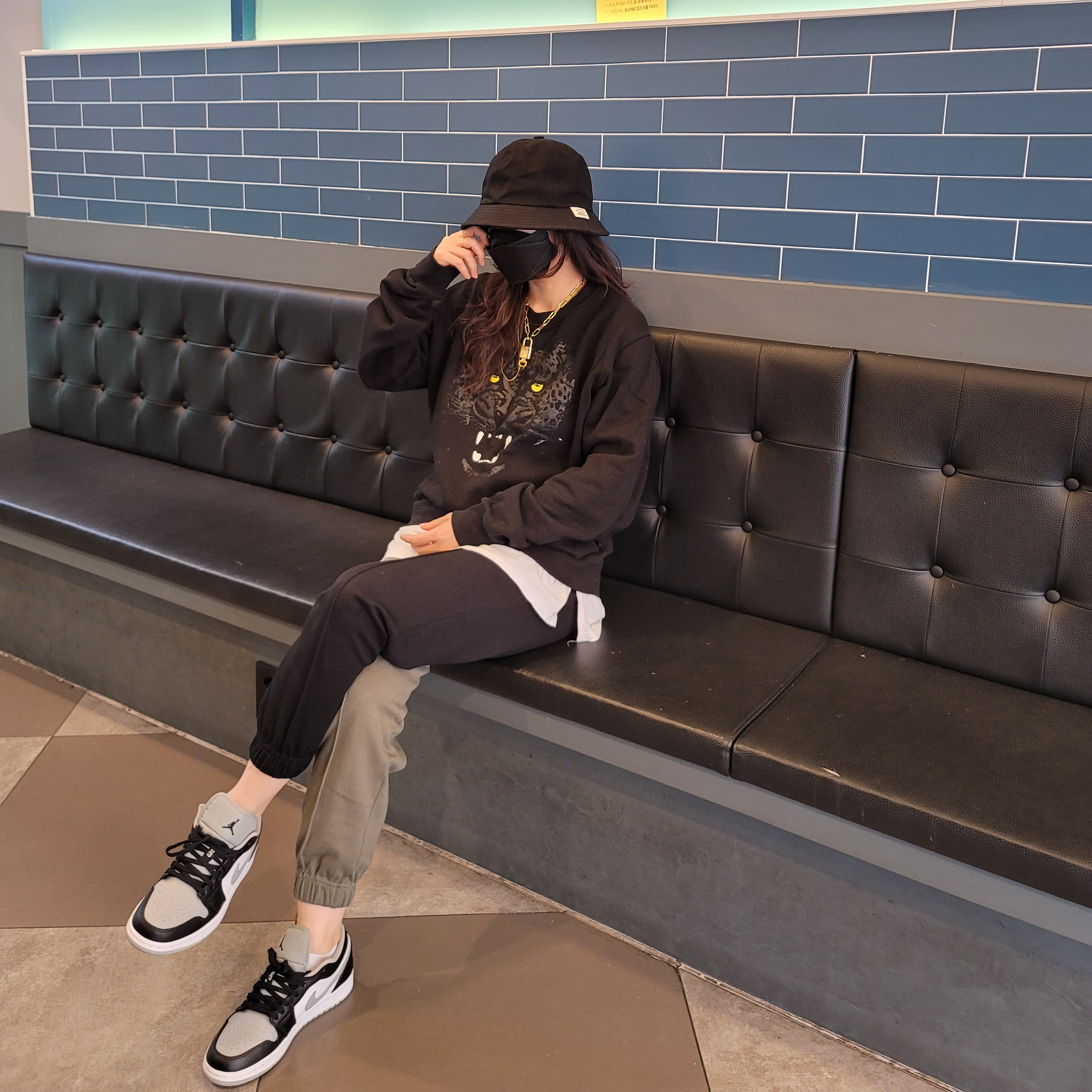 (GS) Jordan 1 Low Black Light Smoke Grey, Jordan 1 Low Black Light Smoke Grey 착용 스타일