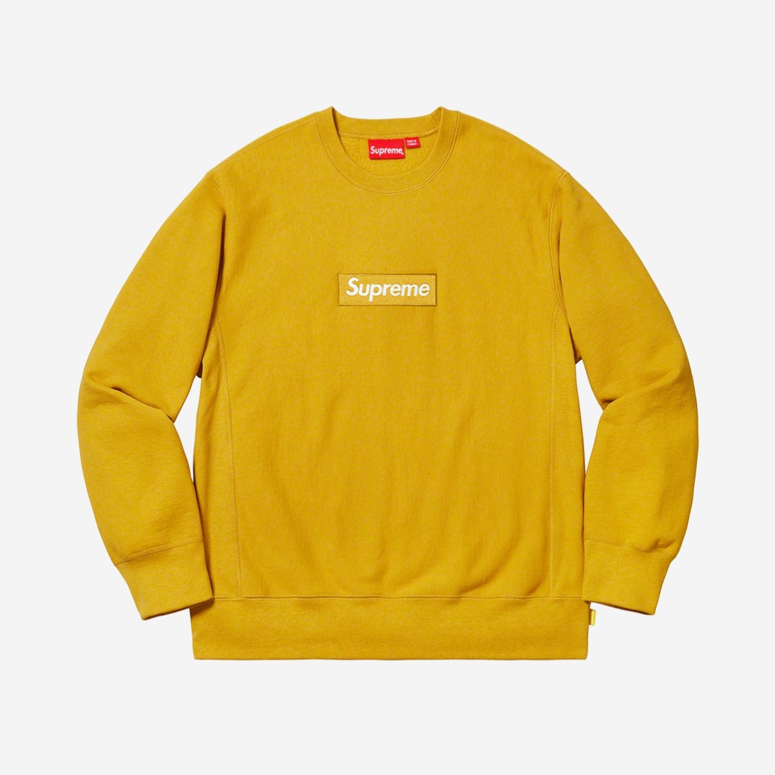 Supreme Box Logo Crewneck Mustard - 18FW 상세 이미지 1