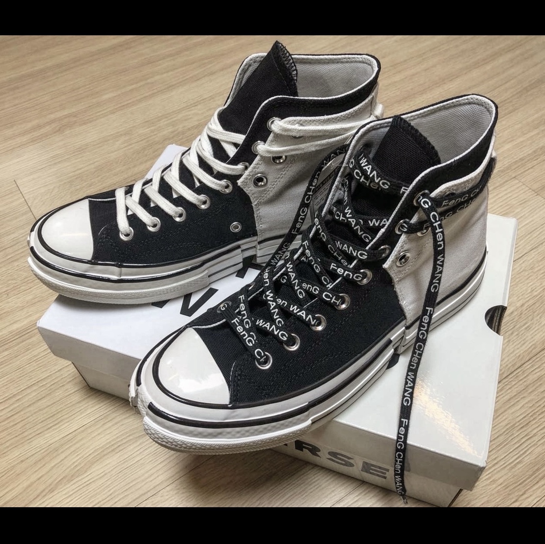 Converse x Feng Chen Wang Chuck 70 2-in-1 Natural Ivory Black 착용 스타일 - 1
