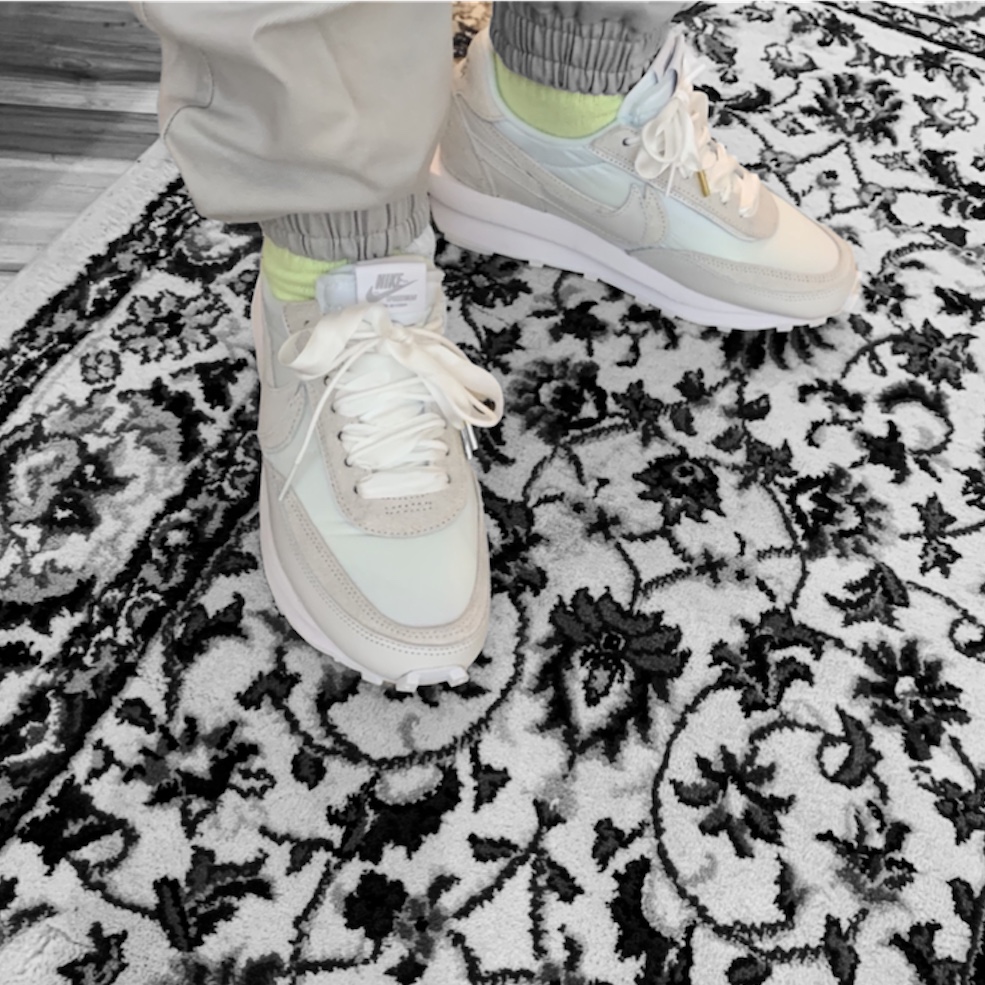 Nike x Sacai LDWaffle White Nylon 착용 스타일 - 2