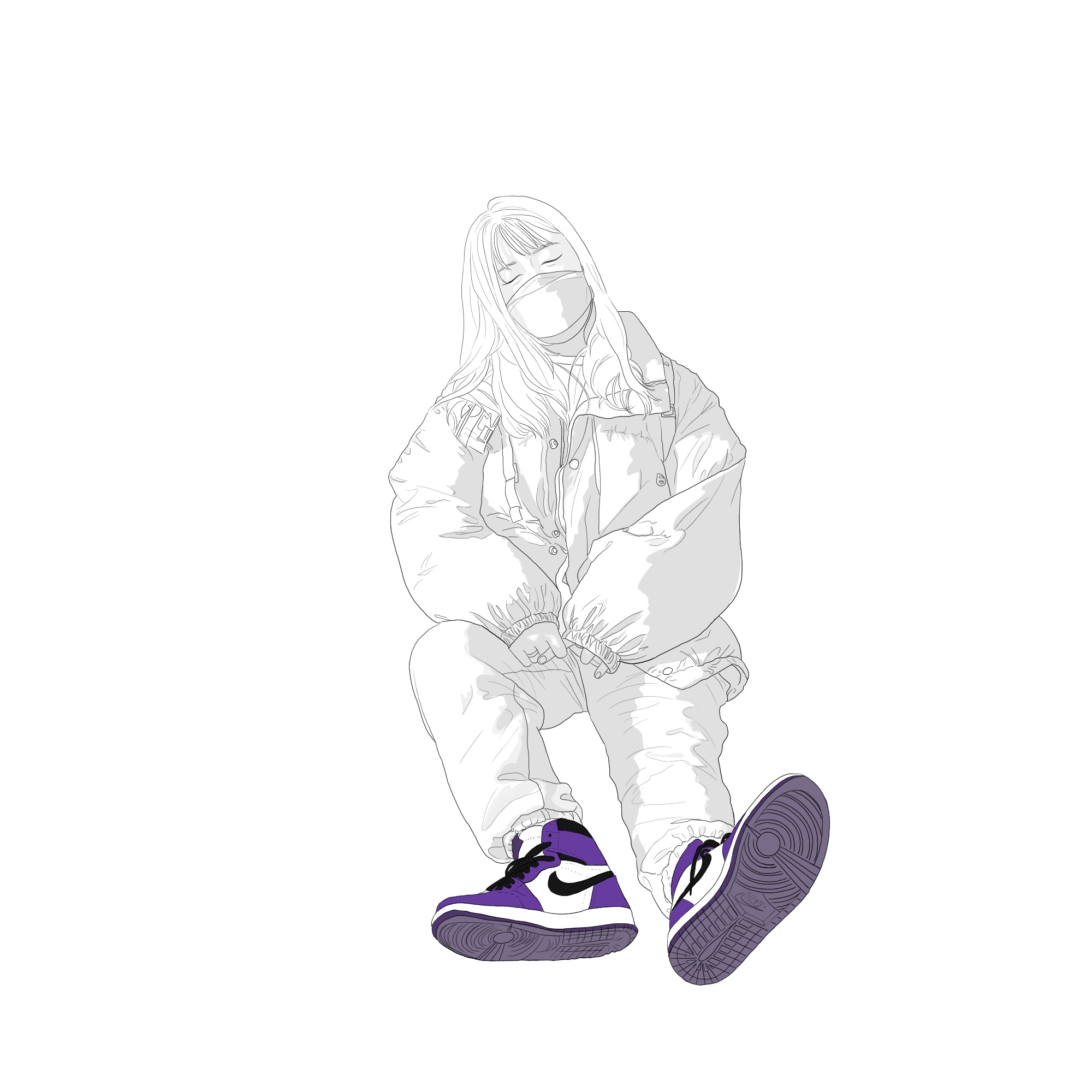 Jordan 1 Retro High OG Court Purple 2020 착용 스타일 - 1