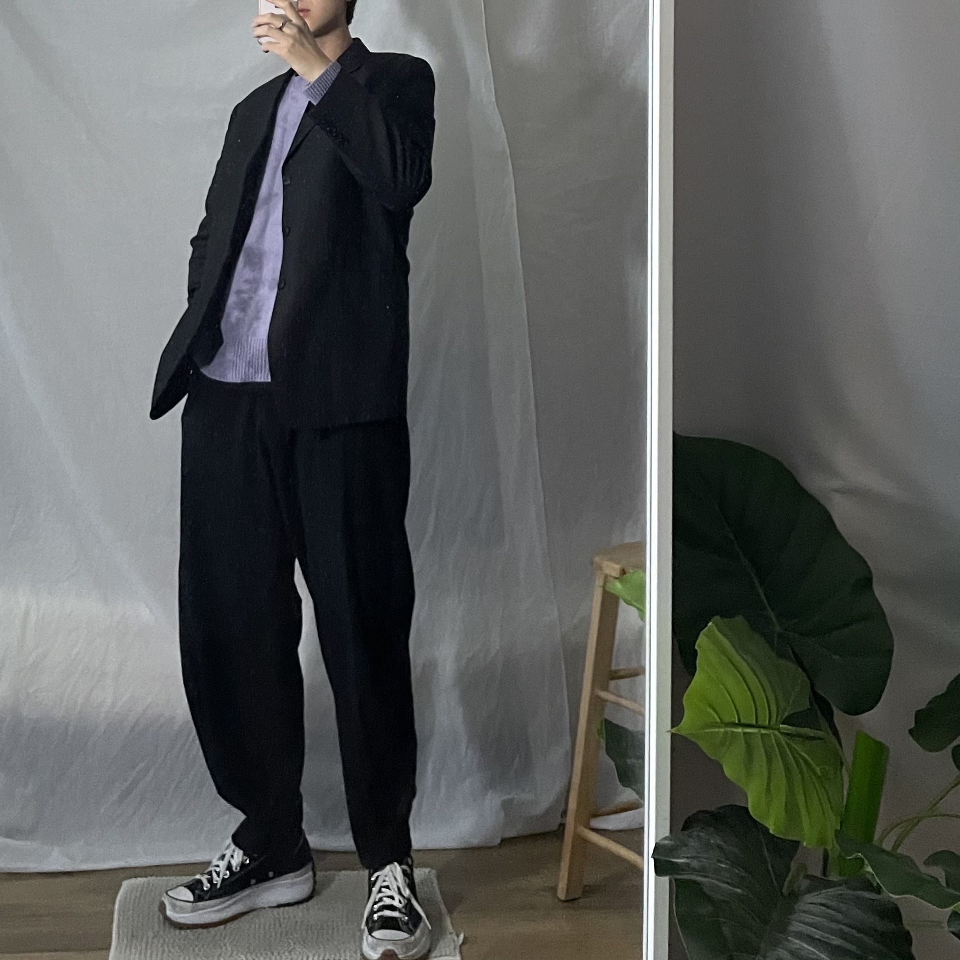 Converse Run Star Hike Low Black 착용 스타일 - 1