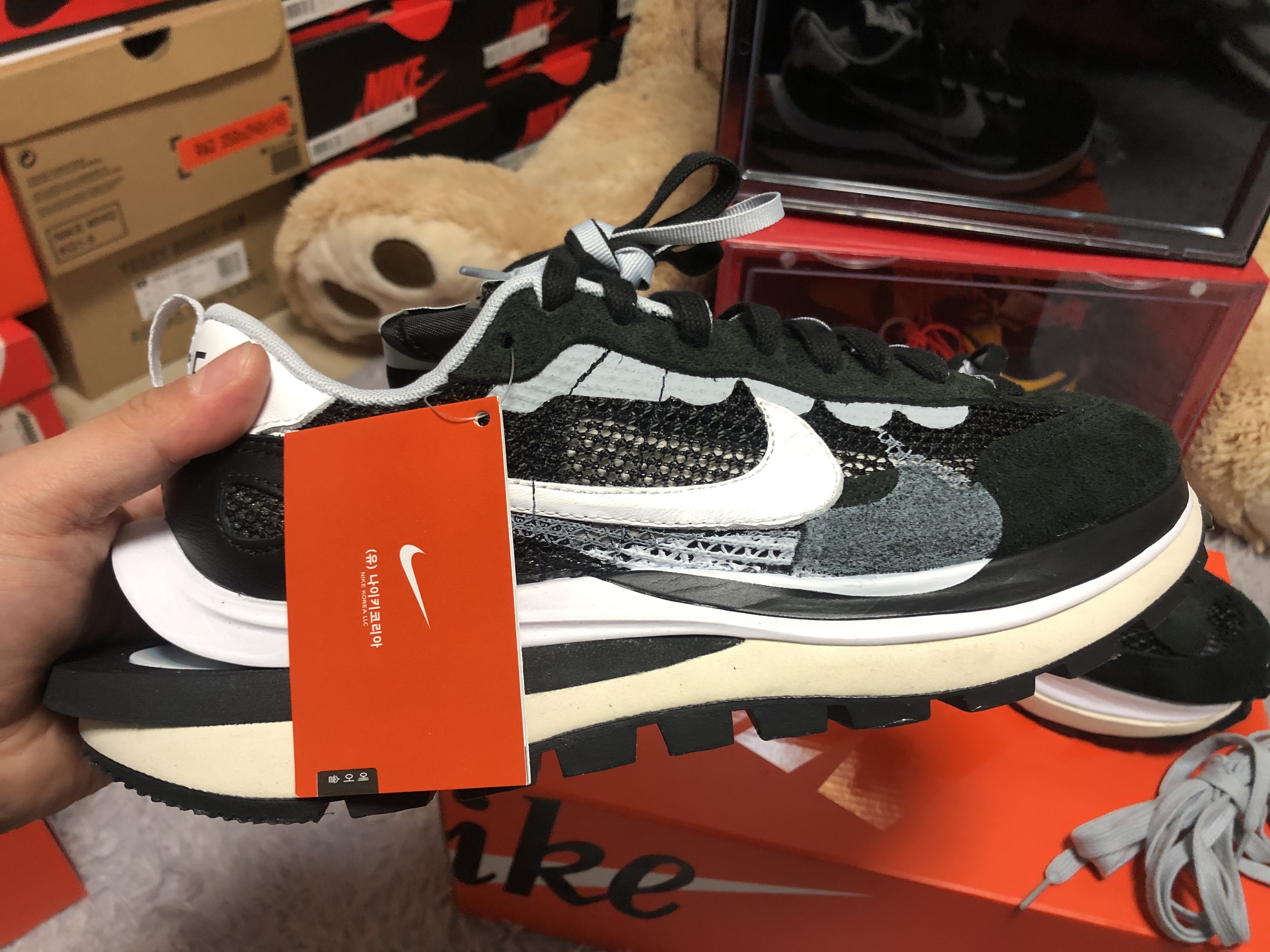 Nike x Sacai VaporWaffle Black White, Nike x Sacai LDWaffle Black 착용 스타일 - 2