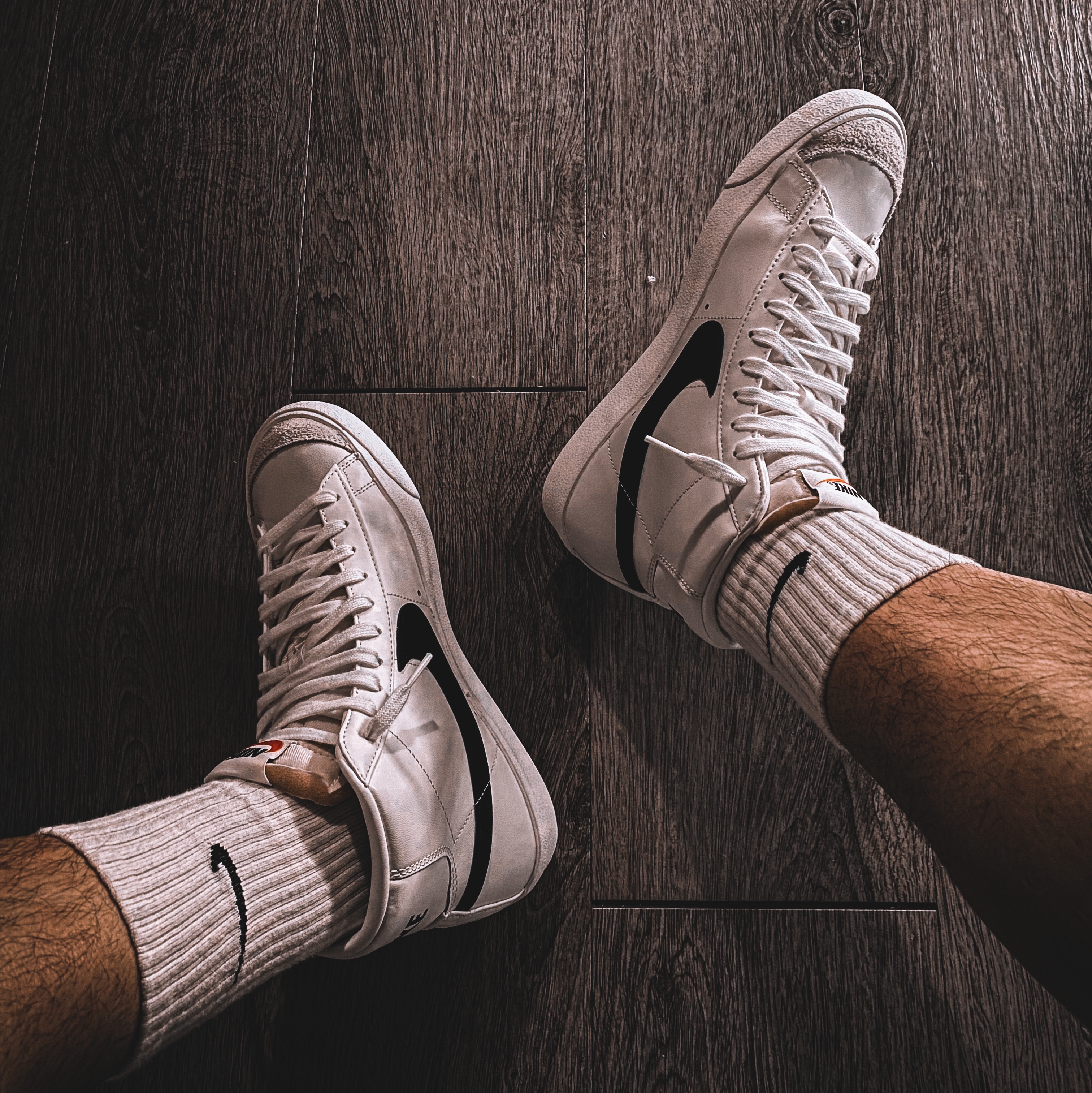 Nike Blazer Mid '77 Vintage White Black 착용 스타일