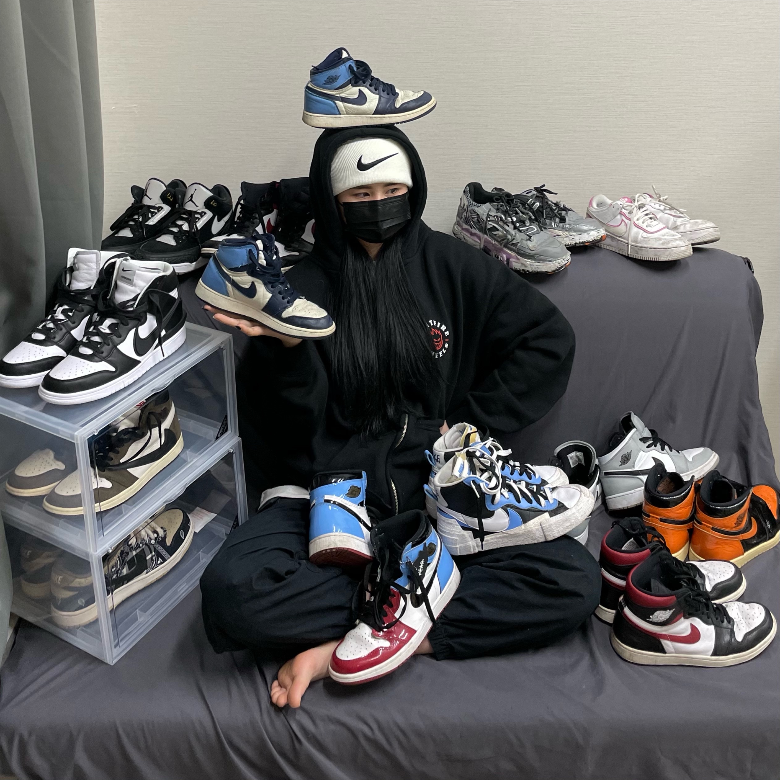 Jordan 1 x Travis Scott Retro High OG SP Mocha, Nike x Travis Scott SB Dunk Low 착용 스타일