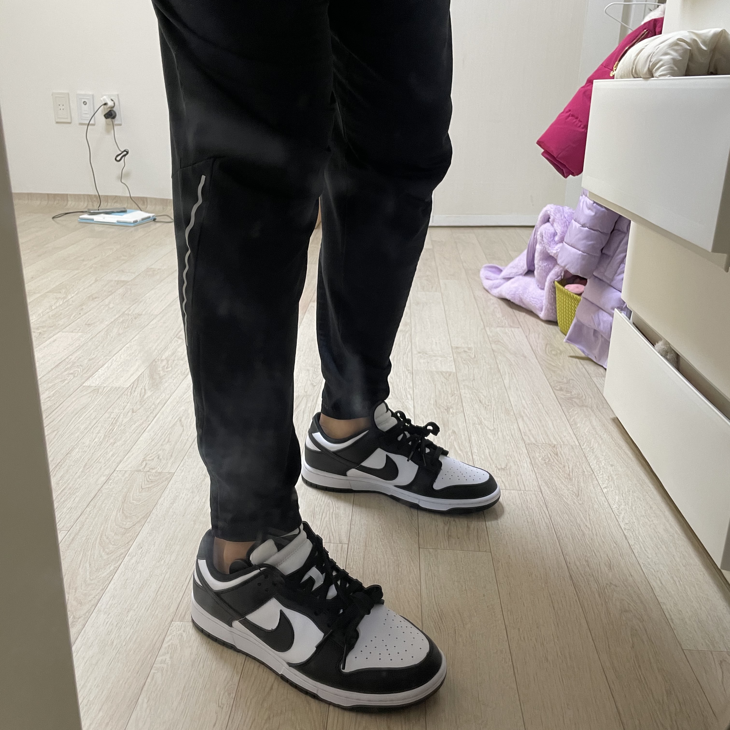 Nike Dunk Low Retro Black 착용 스타일 - 4