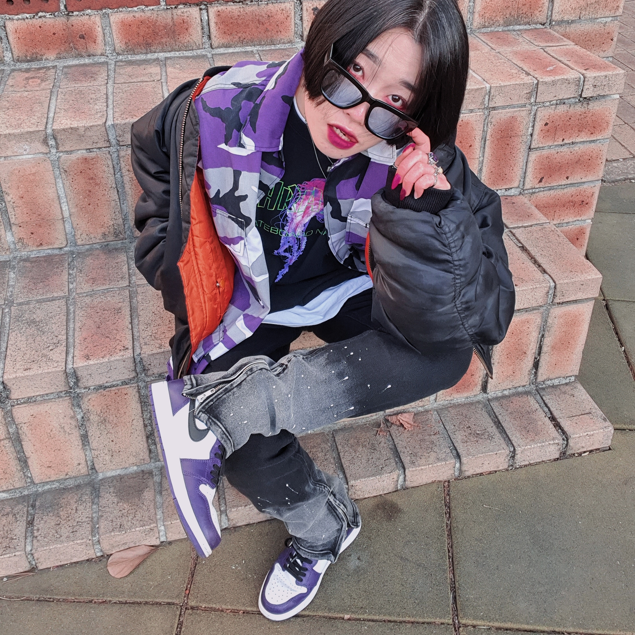 Jordan 1 Retro High OG Court Purple 2020 착용 스타일 - 1
