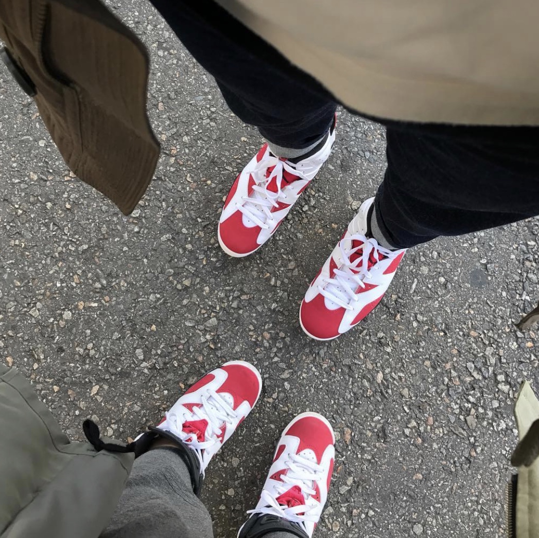 (GS) Jordan 6 Retro Carmine 2014, Jordan 6 Retro Carmine 2014 착용 스타일