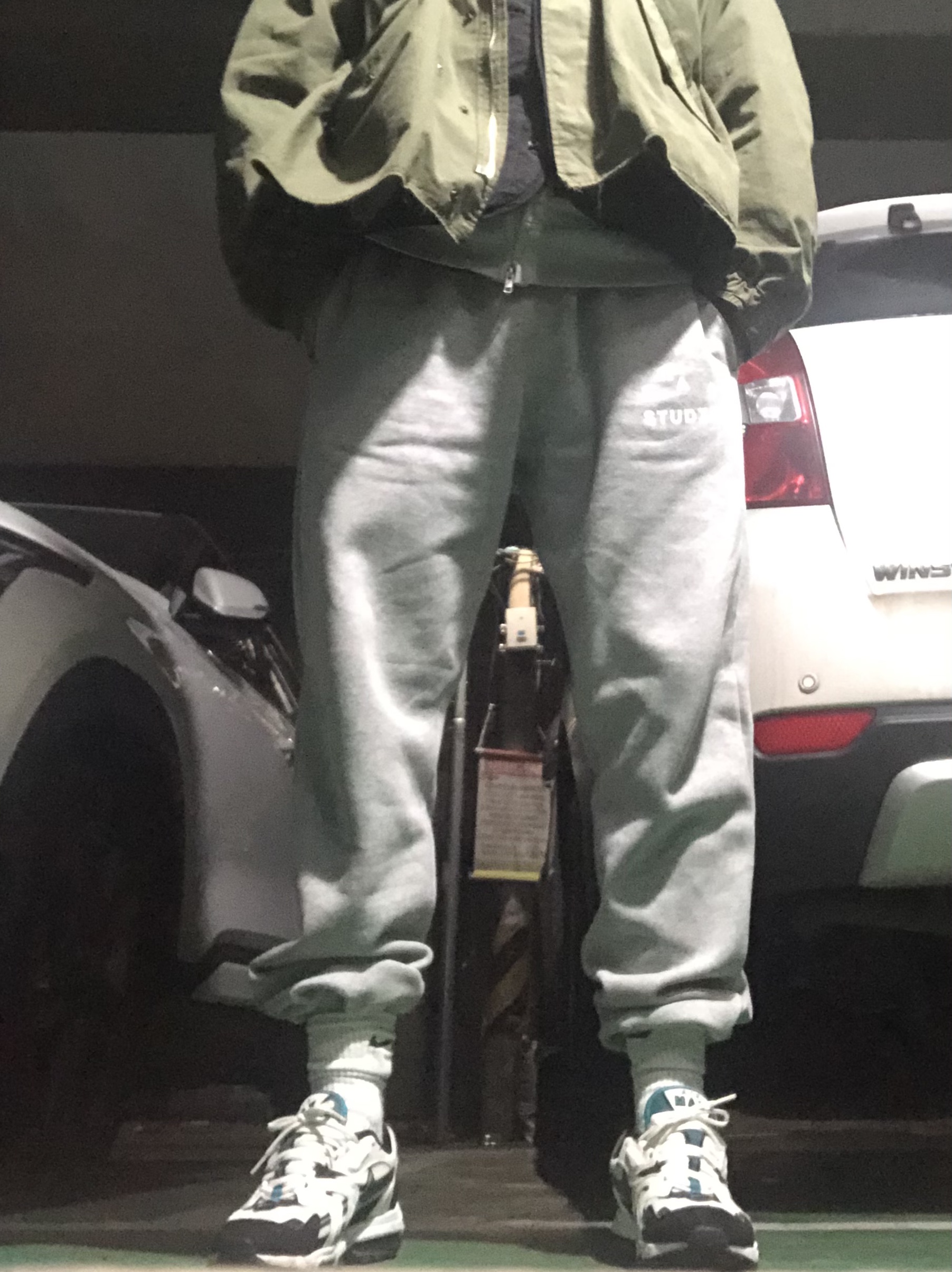 IAB Studio Sweatpants Gray - 21SS, Nike Air Max 96 II XX Mystic Teal 착용 스타일