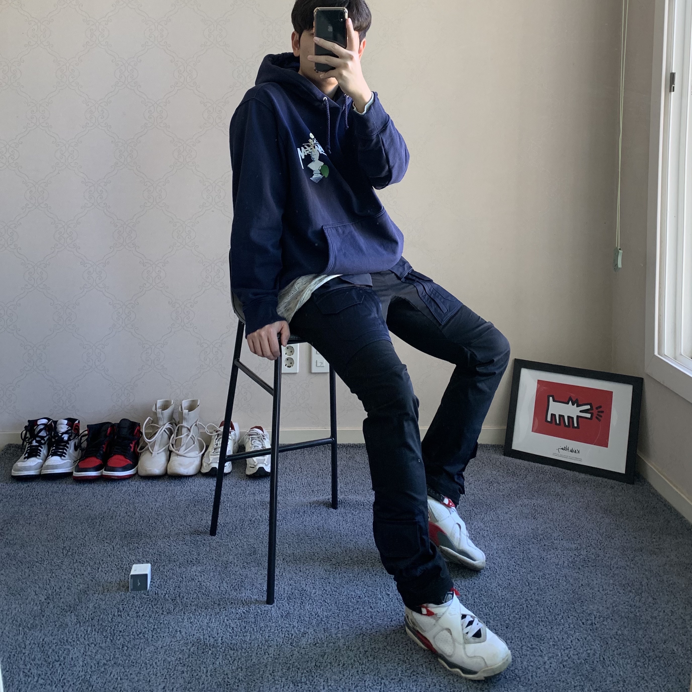Nike x Fear of God Air Fear of God 1 Oatmeal, Jordan 1 Retro High OG Light Smoke Grey 착용 스타일