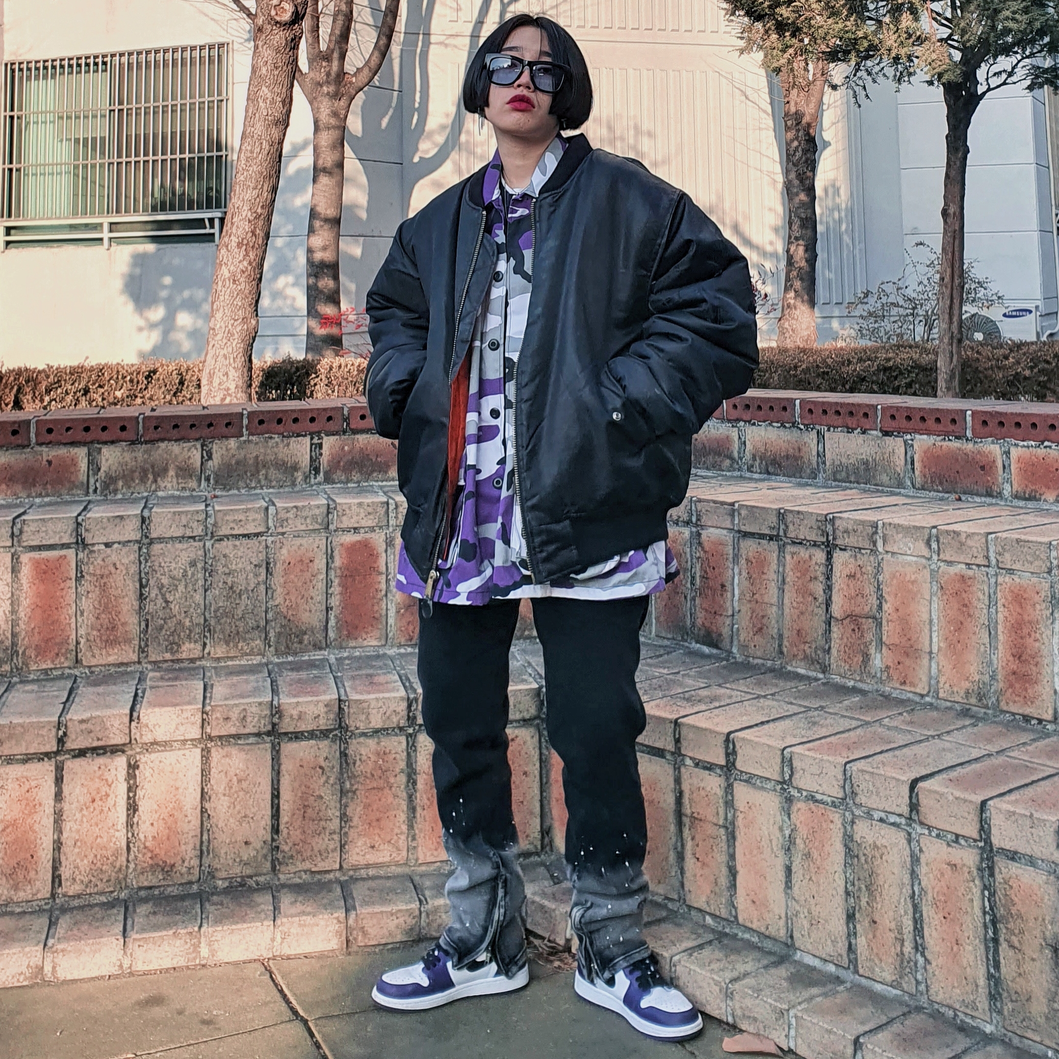 Jordan 1 Retro High OG Court Purple 2020 착용 스타일 - 3