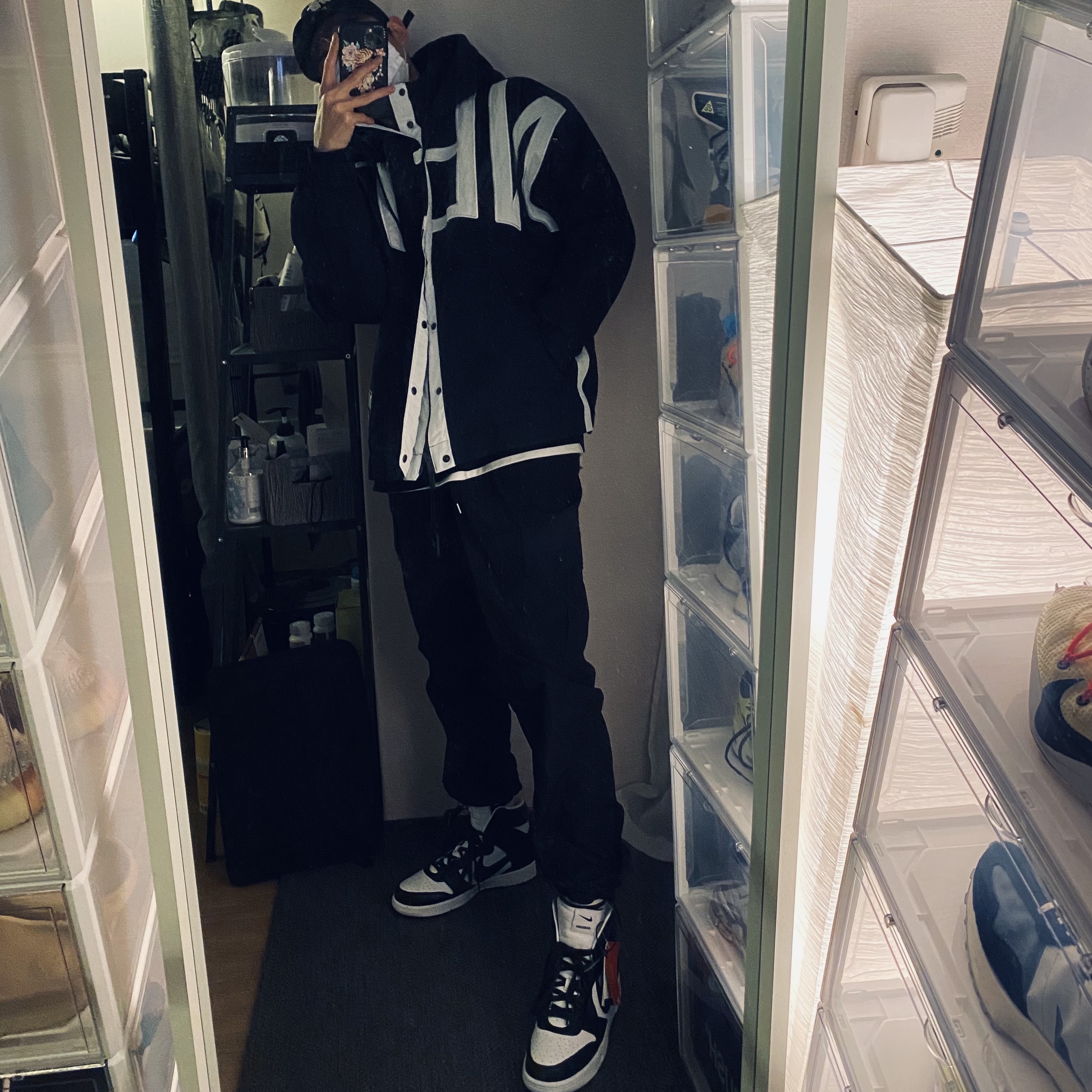Nike x Ambush Dunk High Black, (W) Nike x Ambush NBA Collection Nets Jacket - Asia 착용 스타일