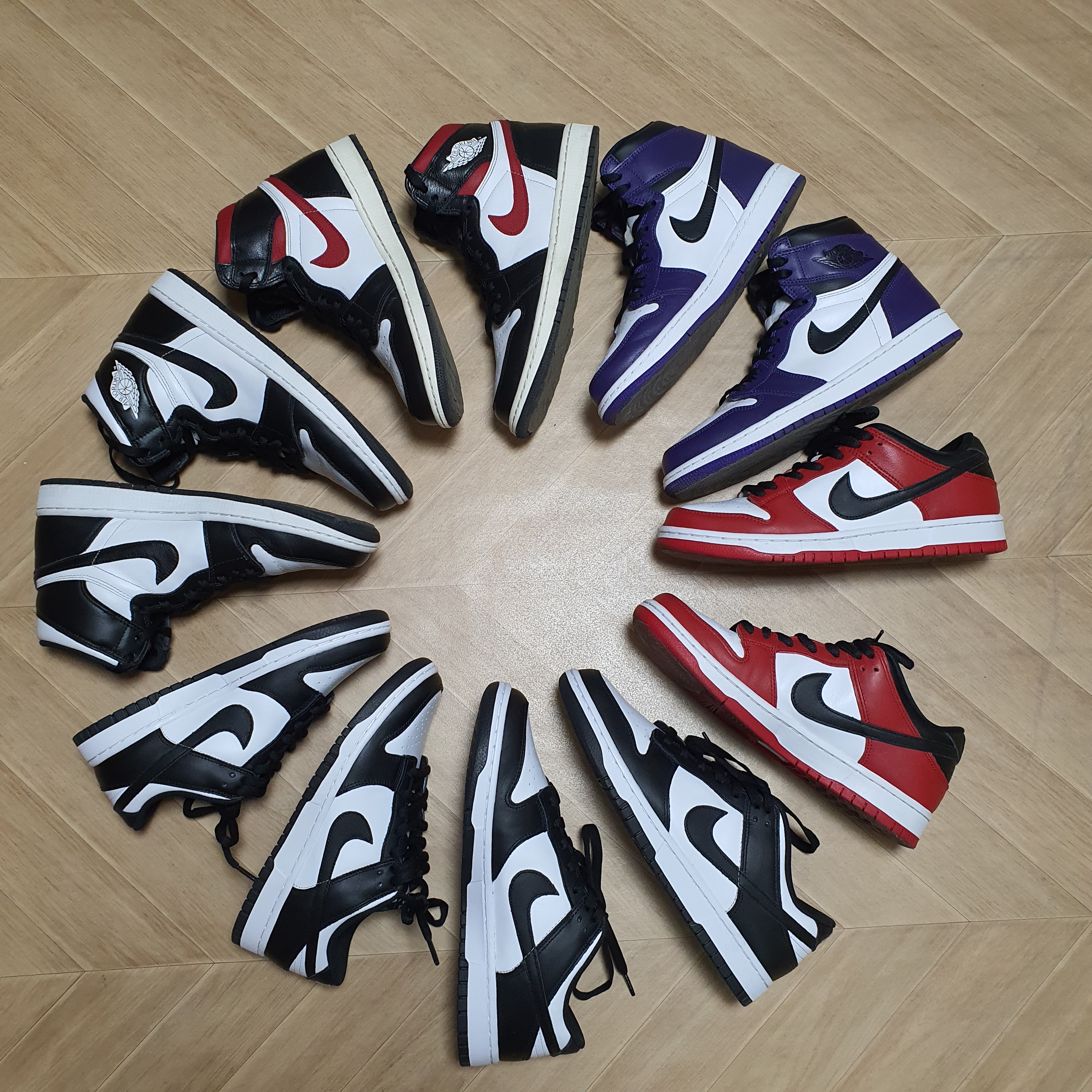 Jordan 1 Retro High OG Black White 2014, Nike Dunk Low Retro Black 착용 스타일
