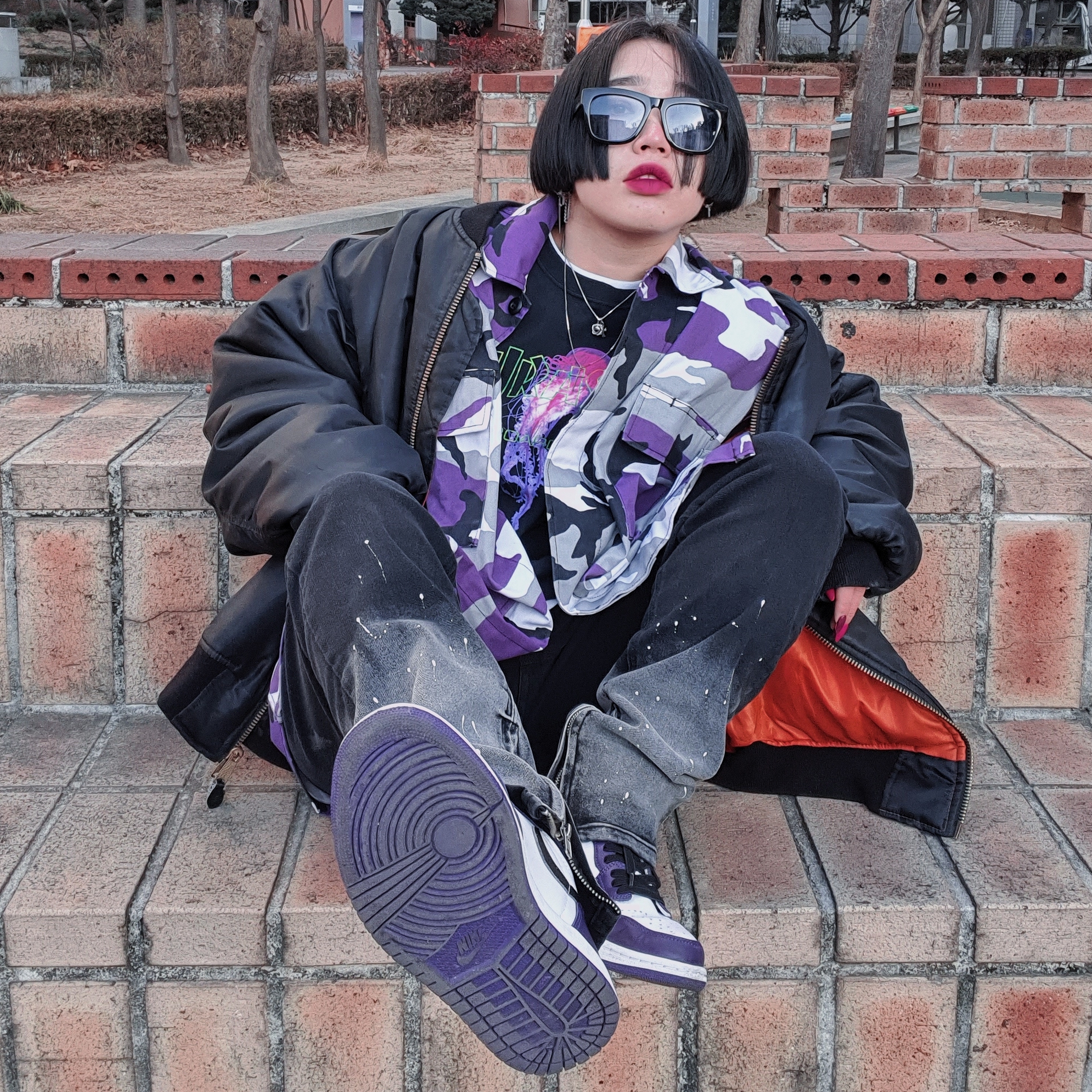 Jordan 1 Retro High OG Court Purple 2020 착용 스타일 - 2