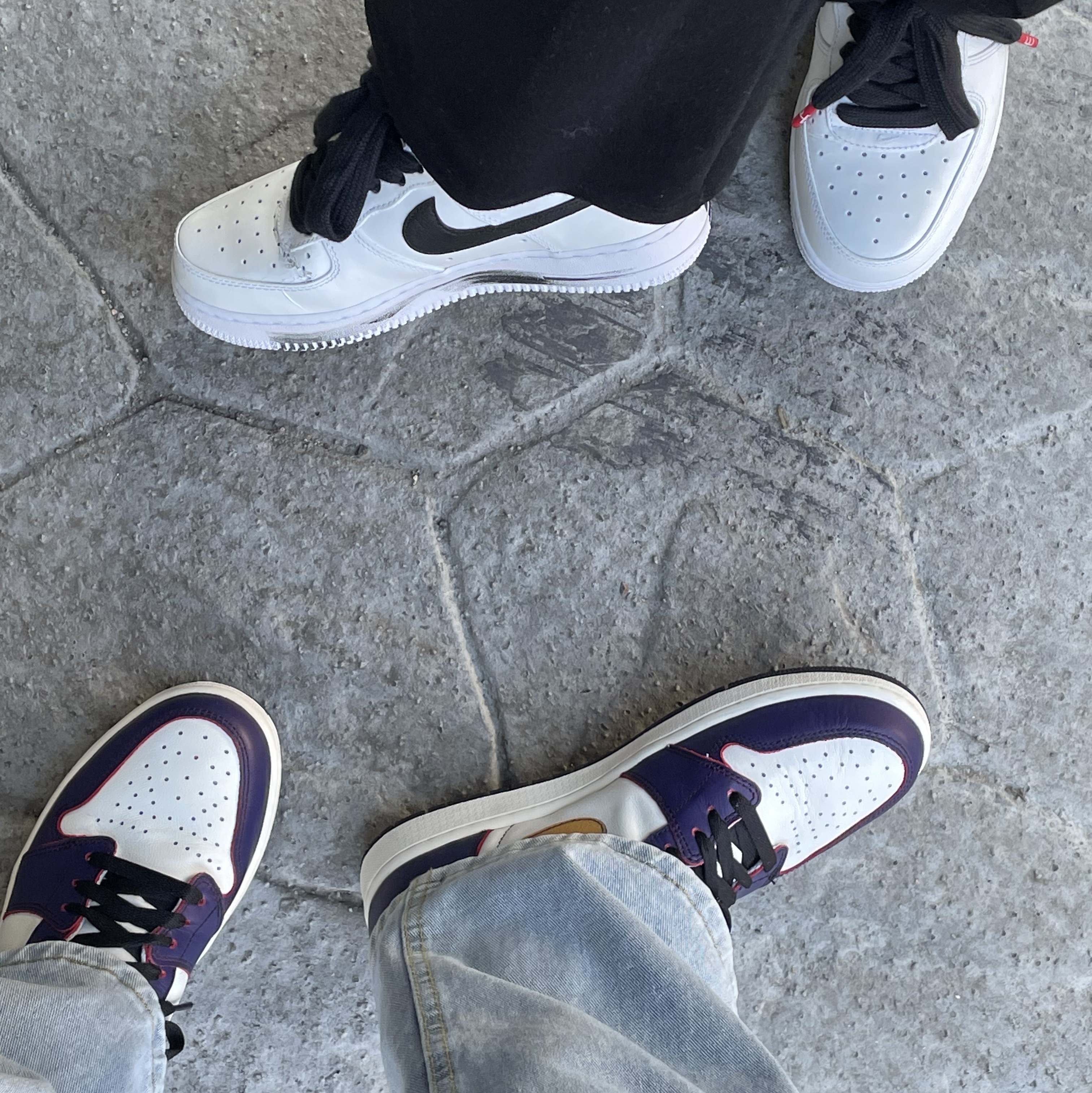 Nike x Peaceminusone Air Force 1 Low Para-Noise 2.0, Jordan 1 Retro High OG Defiant SB LA to Chicago 착용 스타일