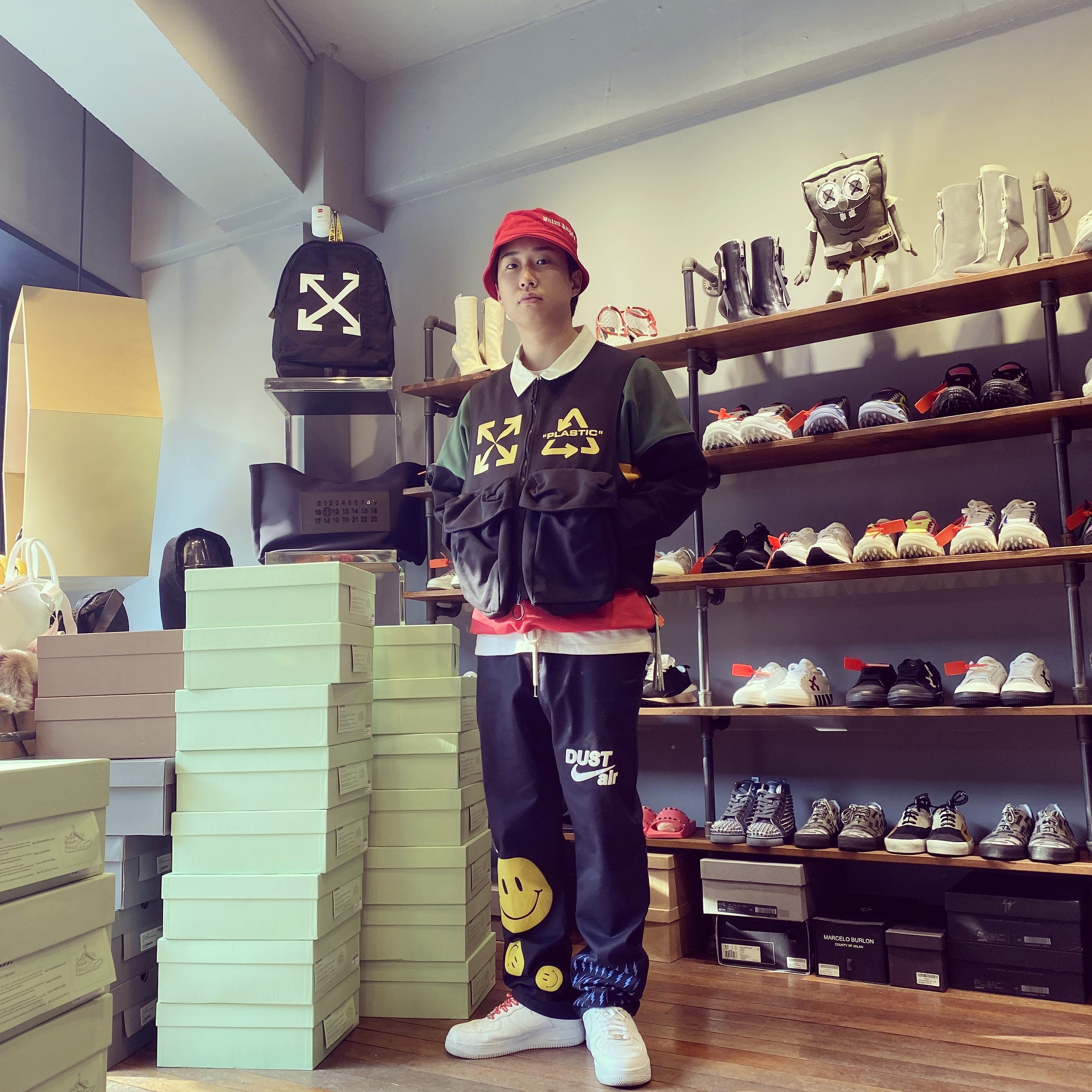 Nike x Supreme Air Force 1 Low White 착용 스타일