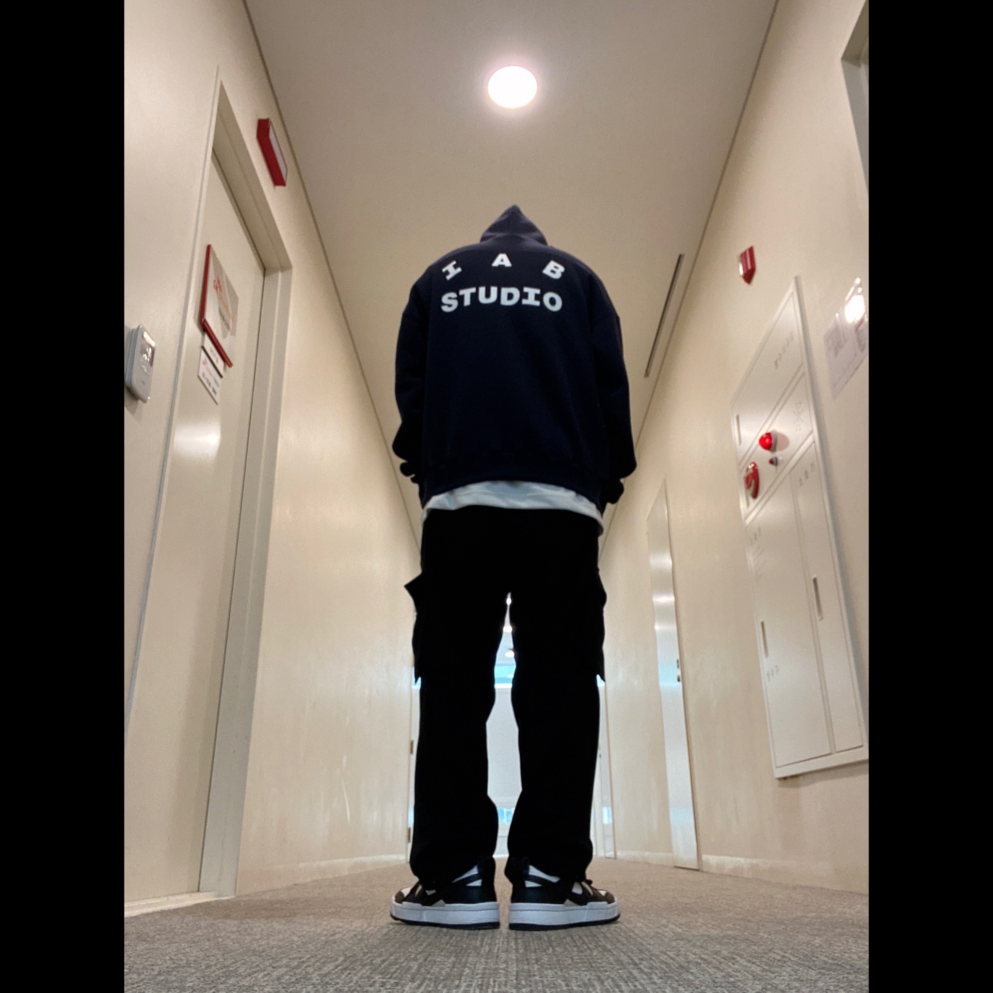 IAB Studio Hoodie Navy - 21SS, (W) Nike Dunk Low Disrupt Black White 착용 스타일 - 1
