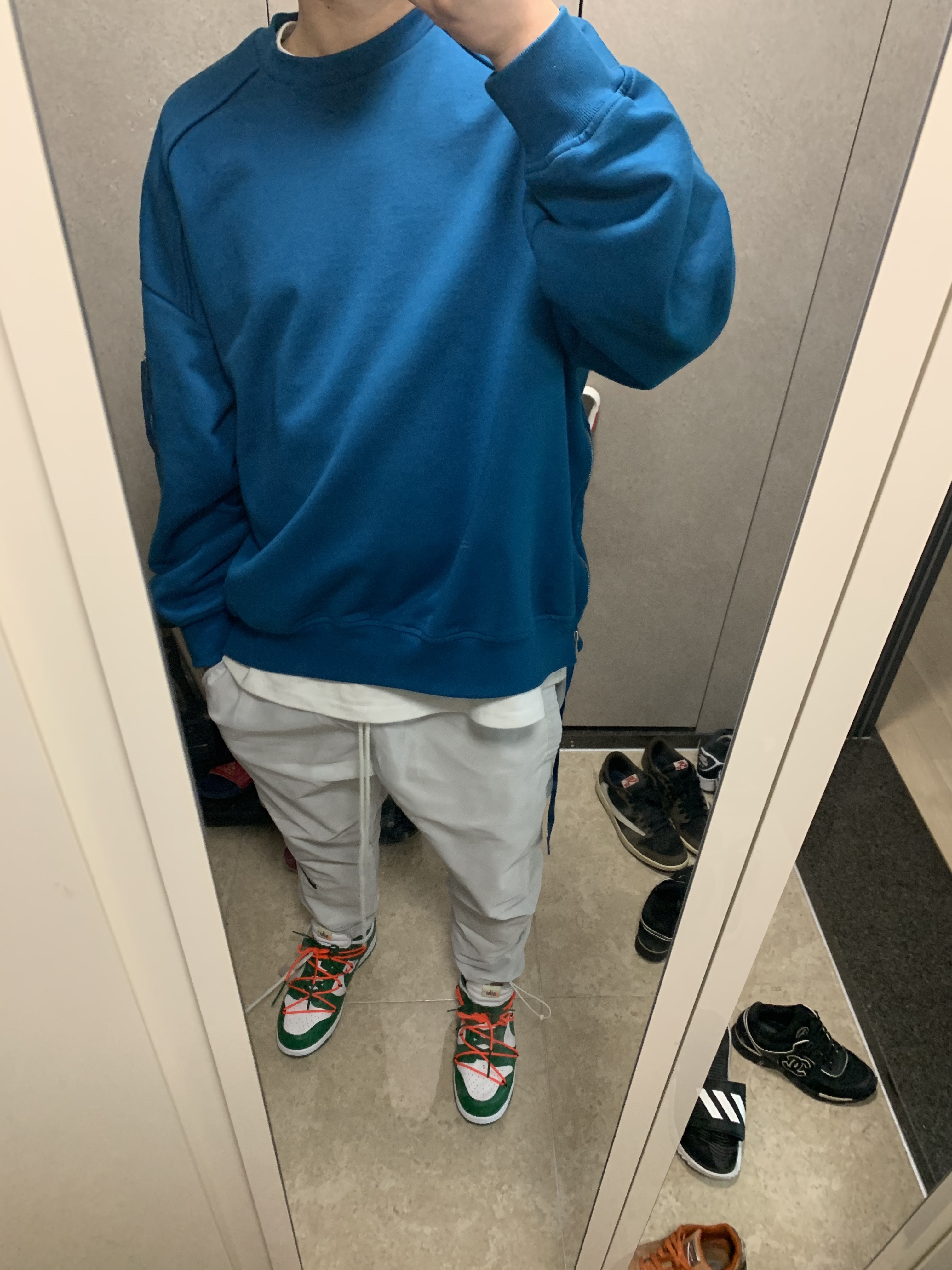 Nike x Off-White Dunk Low Pine Green 착용 스타일
