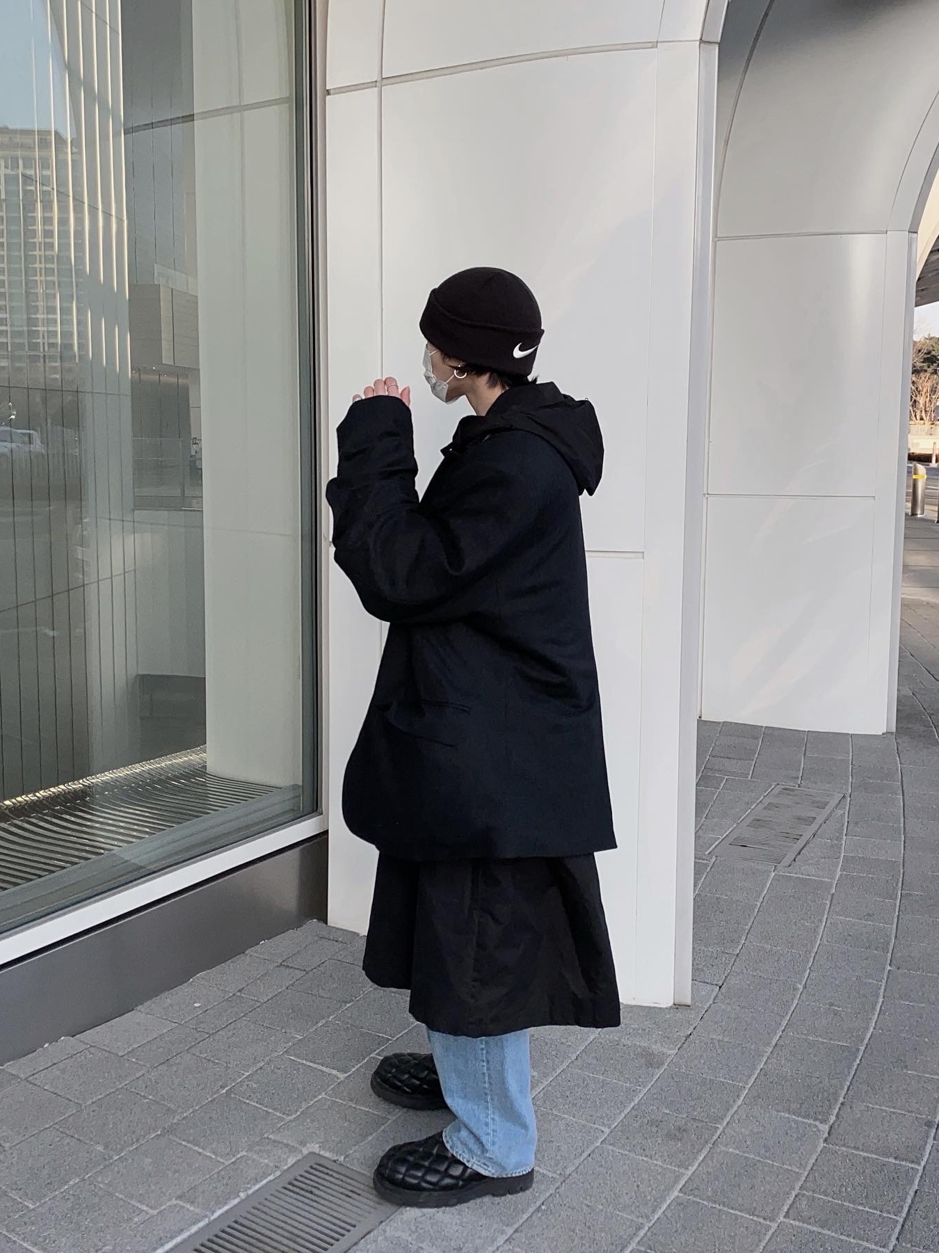 Nike x Stussy Cuff Beanie Black 착용 스타일 - 2