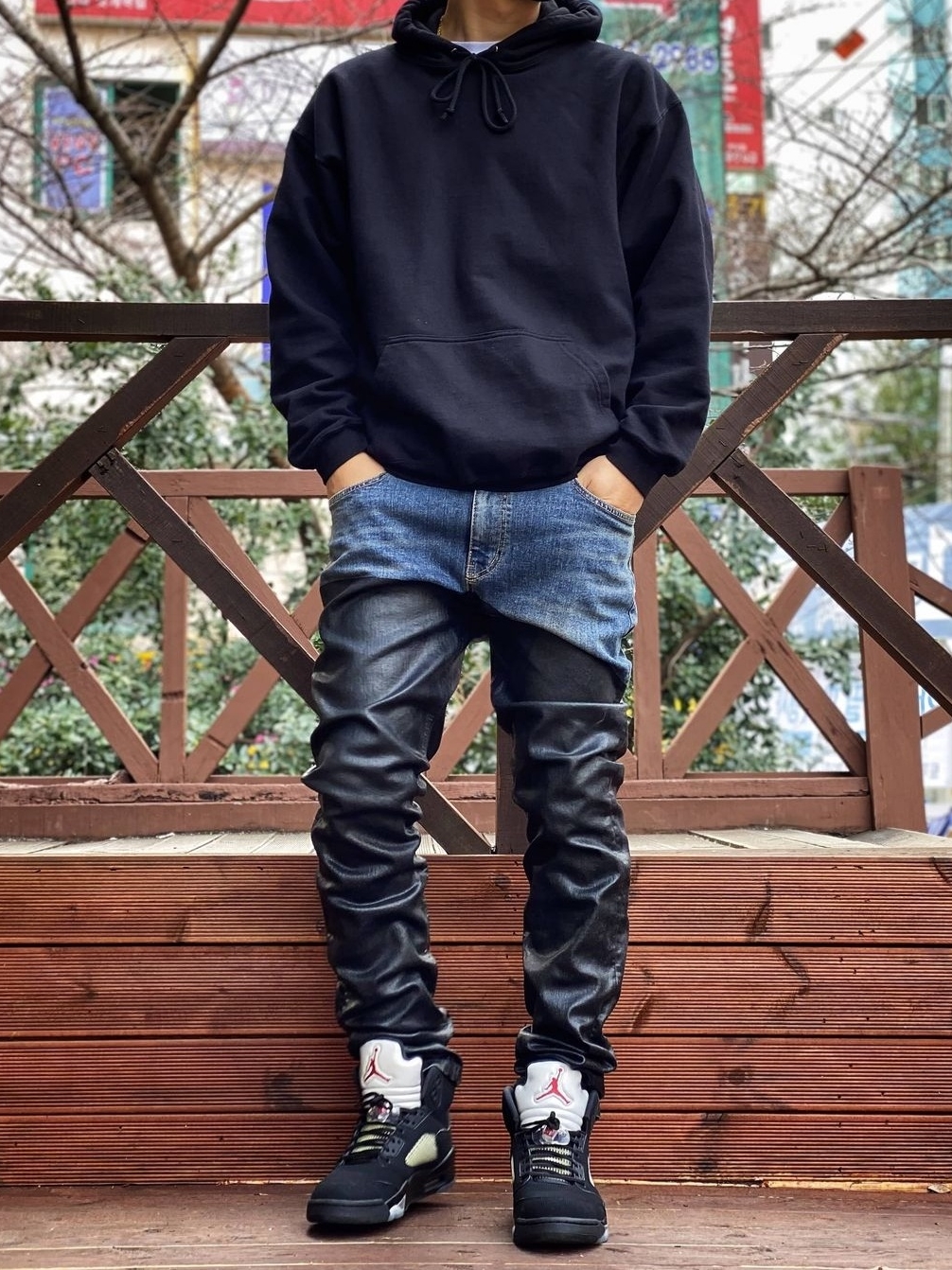 Jordan 5 Retro Black Metallic 2016 착용 스타일 - 1