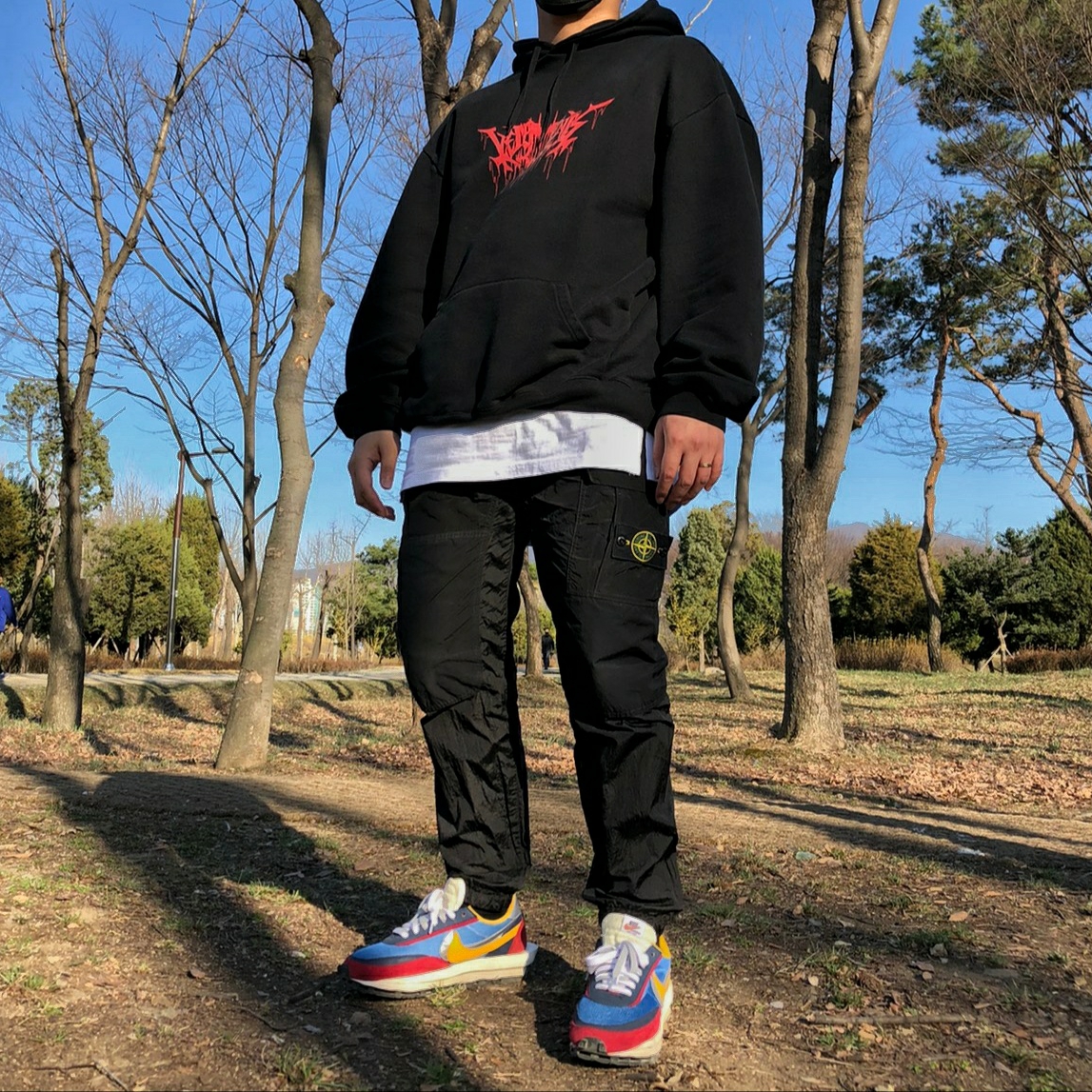 Nike x Sacai LDWaffle Blue Multi 착용 스타일