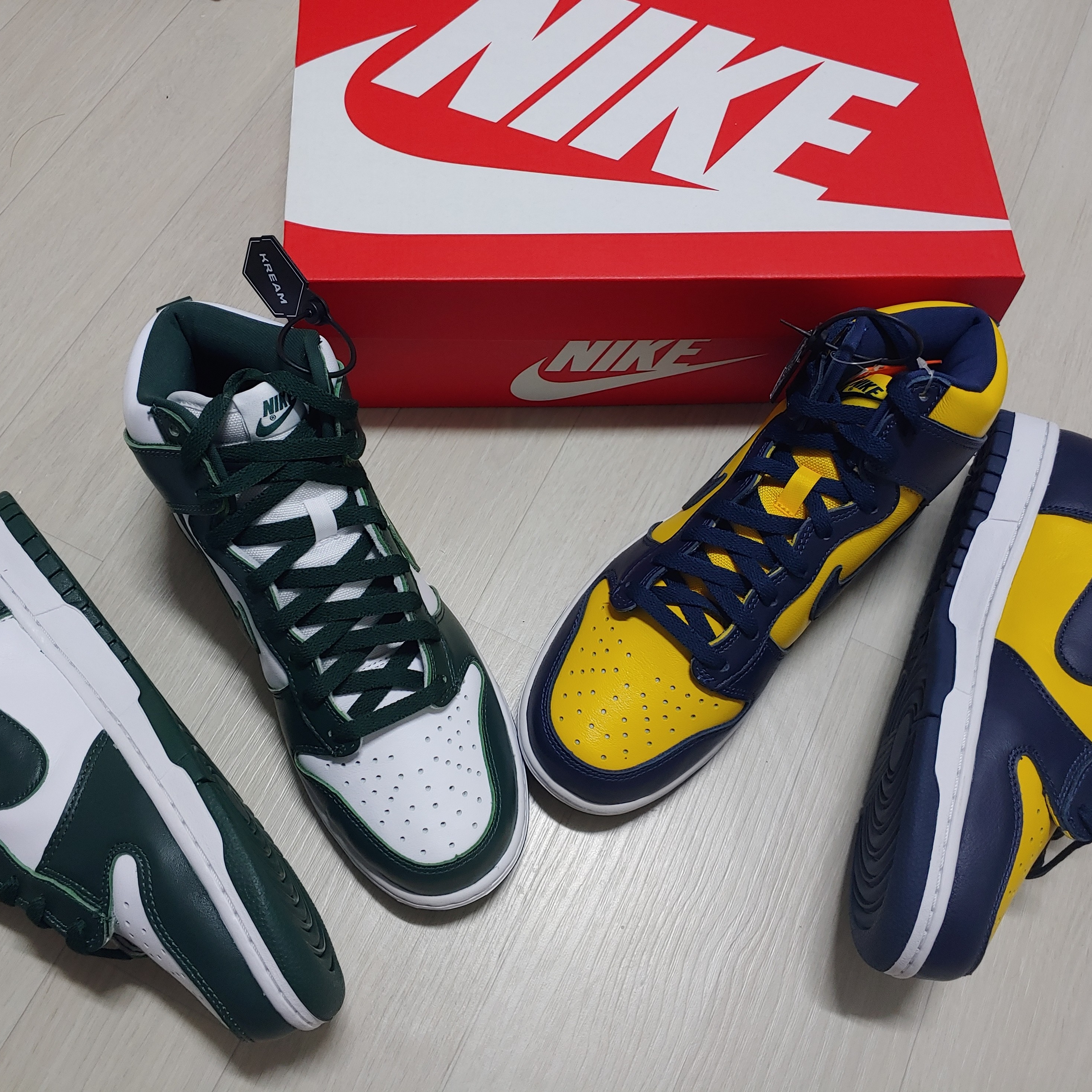 Nike Dunk High SP Spartan Green, Nike Dunk High SP Maize & Blue 착용 스타일 - 1