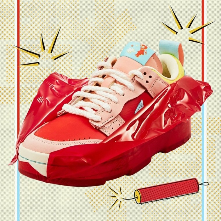(W) Nike Dunk Low Disrupt Firecracker 착용 스타일 - 2
