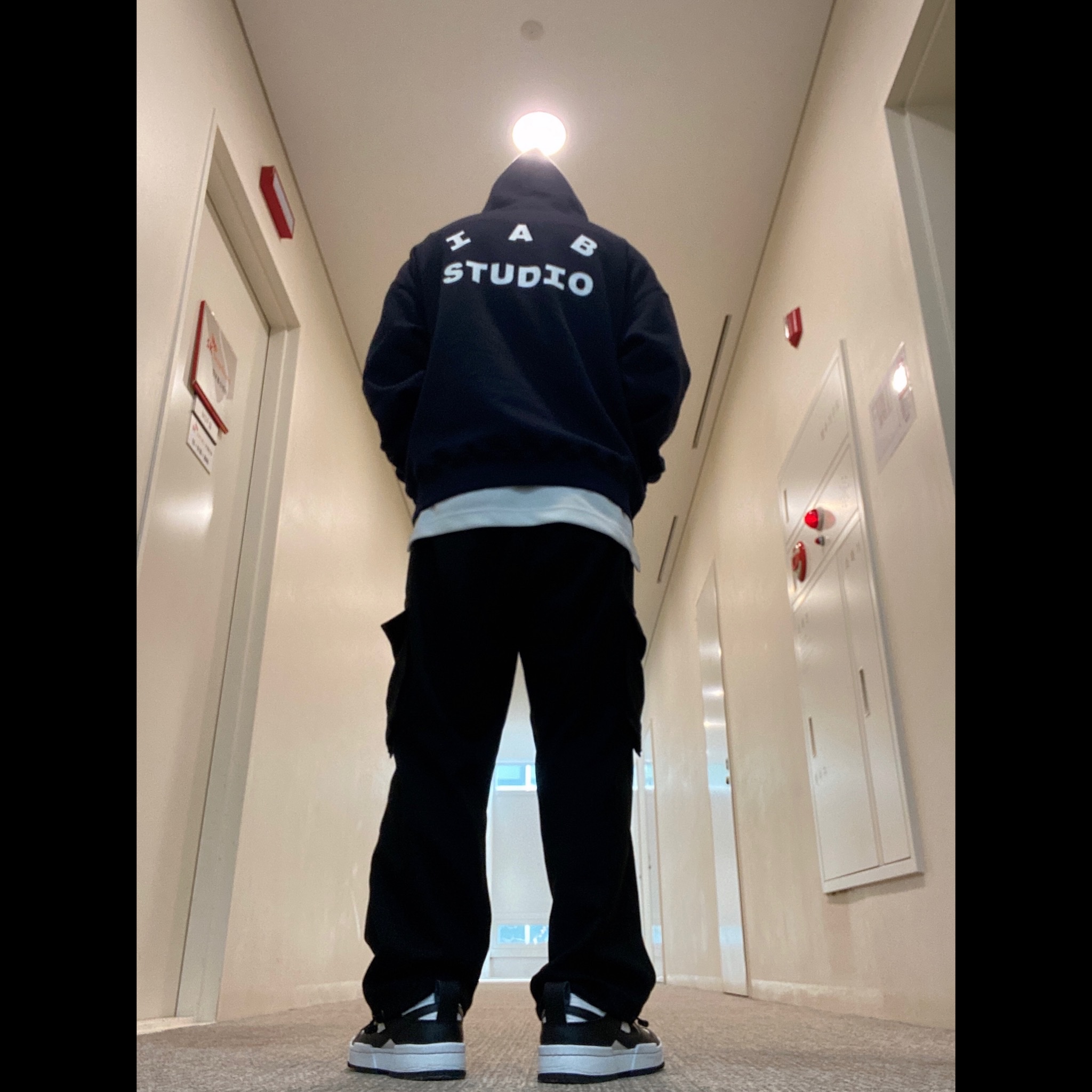 IAB Studio Hoodie Navy - 21SS, (W) Nike Dunk Low Disrupt Black White 착용 스타일 - 3
