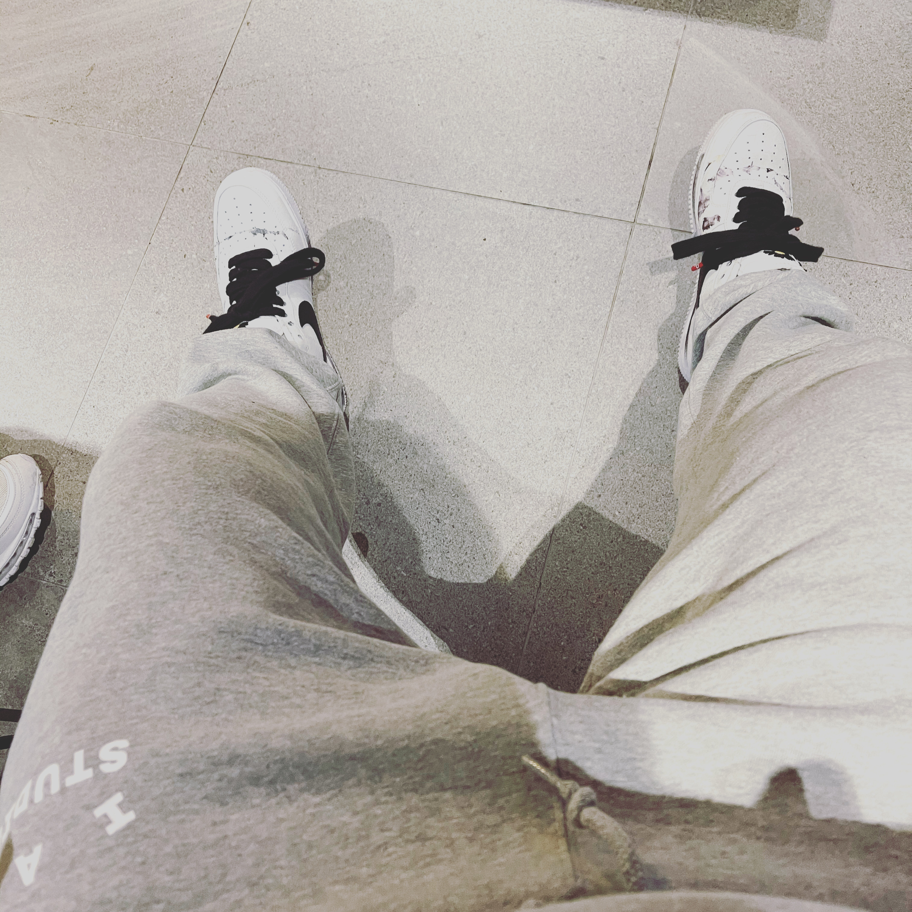 Nike x Peaceminusone Air Force 1 Low Para-Noise 2.0, IAB Studio Sweatpants Gray - 21SS 착용 스타일