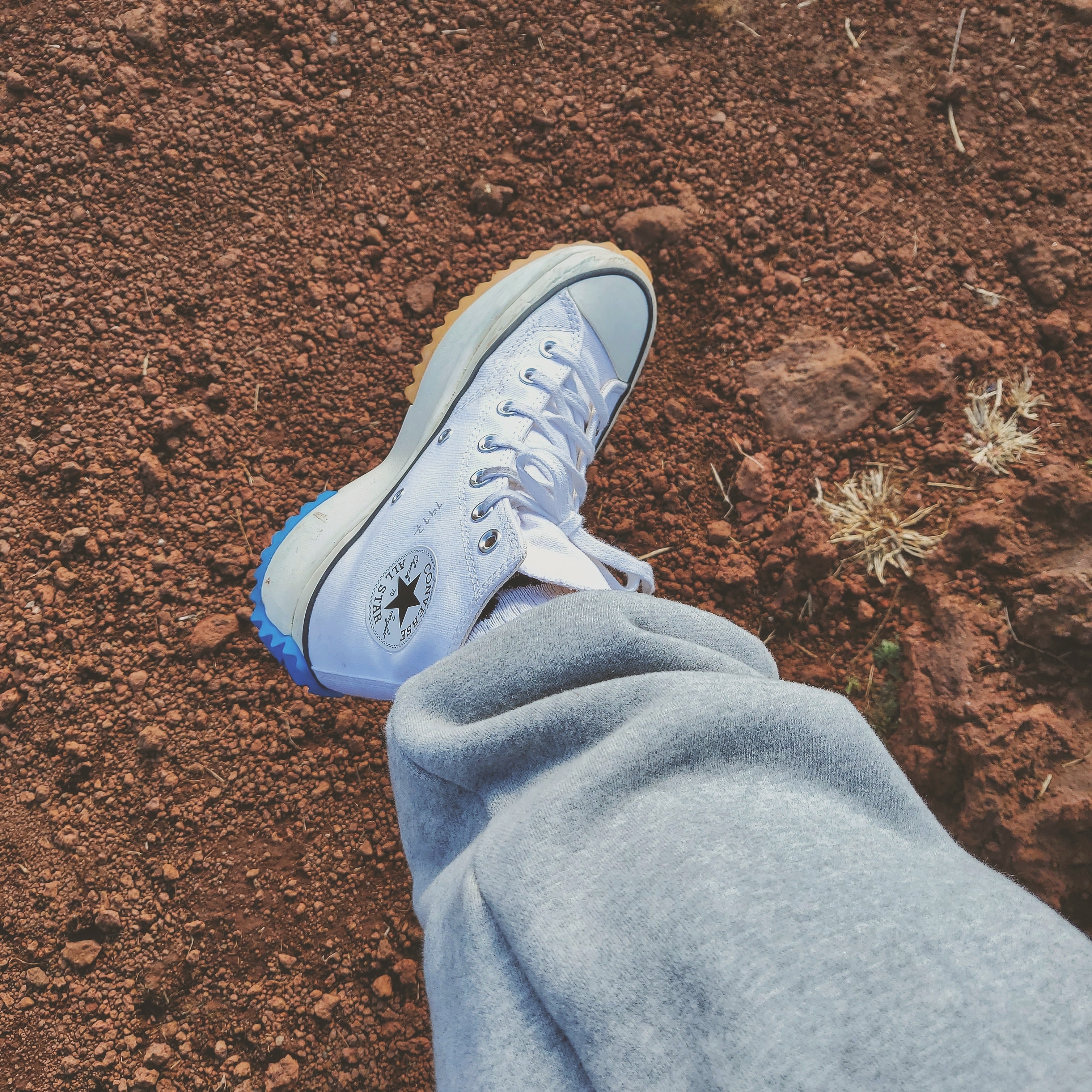 Converse x JW Anderson Run Star Hike Hi White 착용 스타일
