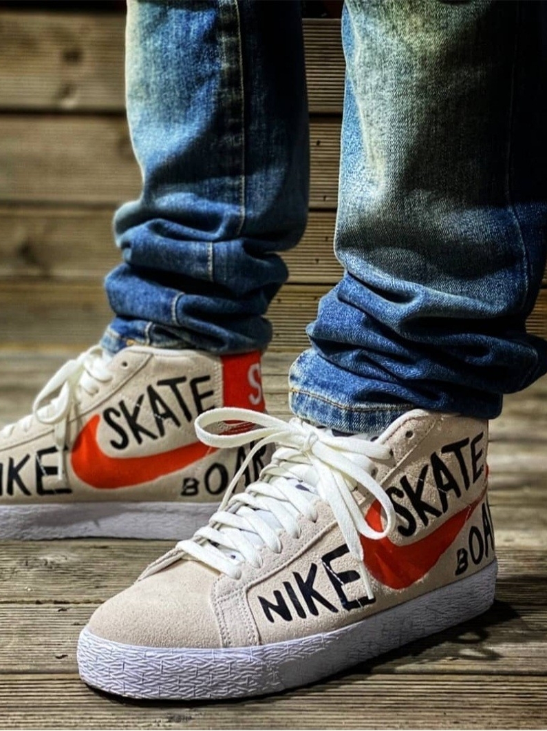 Nike Blazer Mid '77 Vintage White Black 착용 스타일 - 4